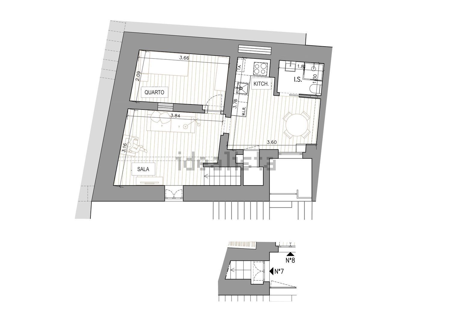 公寓 t1出售在Beco da Formosa - 平面图