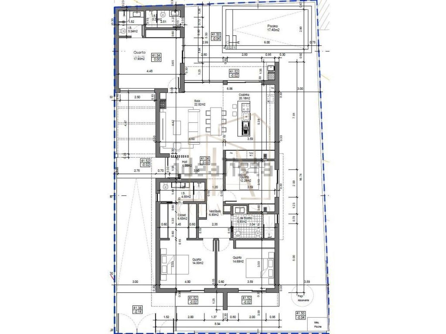 小楼房或独栋别墅出售在Pinhal do General - 平面图