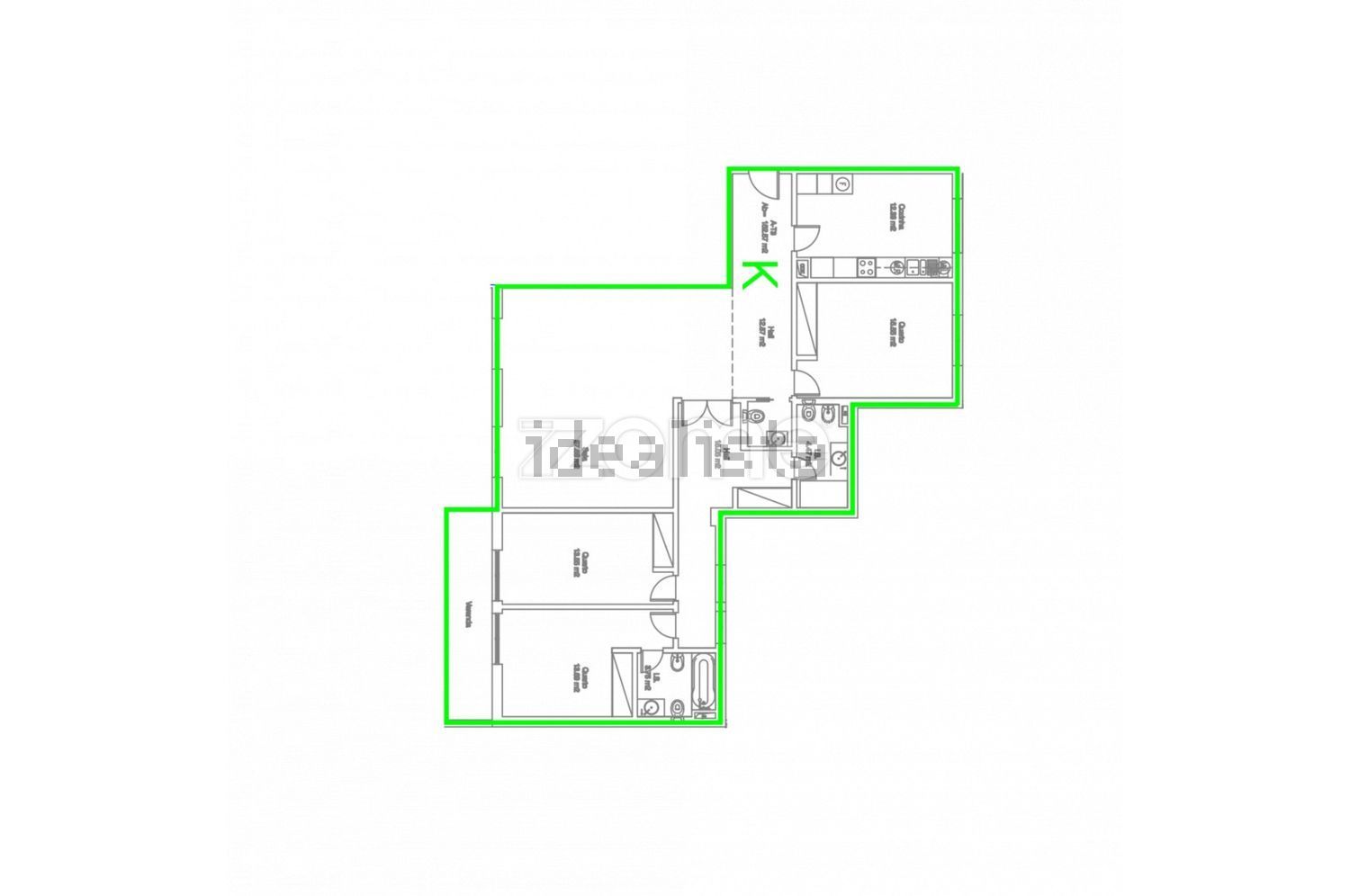 公寓 t3出售在Rua Macau, 14 - 平面图