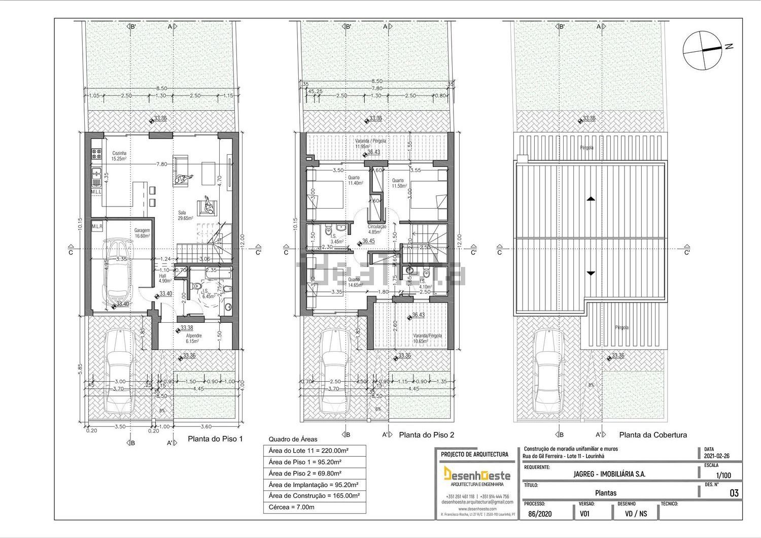 双拼别墅出售在Rua do Gil Ferreira 7 -, 12 - 平面图
