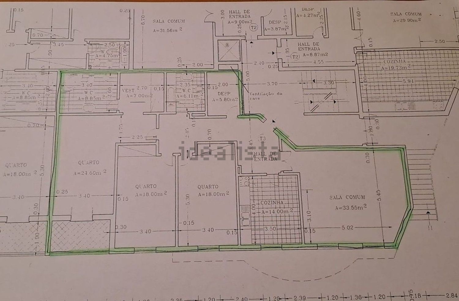 公寓 t3出售在Rua Movimento das Forças Armadas - 平面图