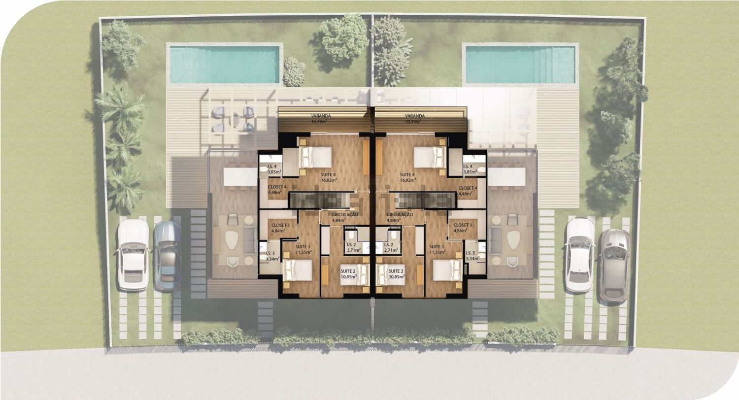 双拼别墅出售在Rua de Cacilhas, 1 a - 平面图