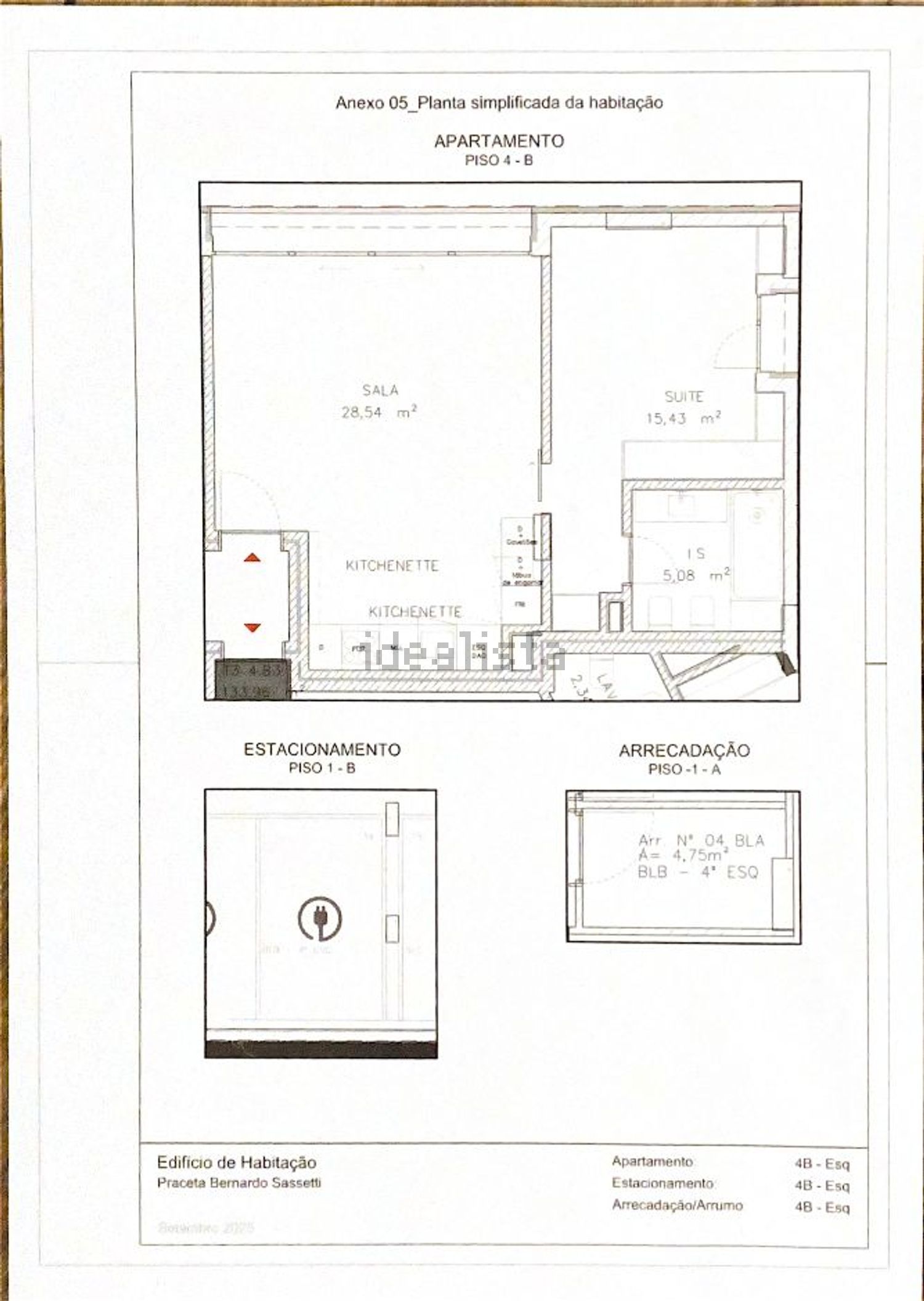 出租公寓 t1在Praceta Bernardo Sassetti, 1 - 平面图