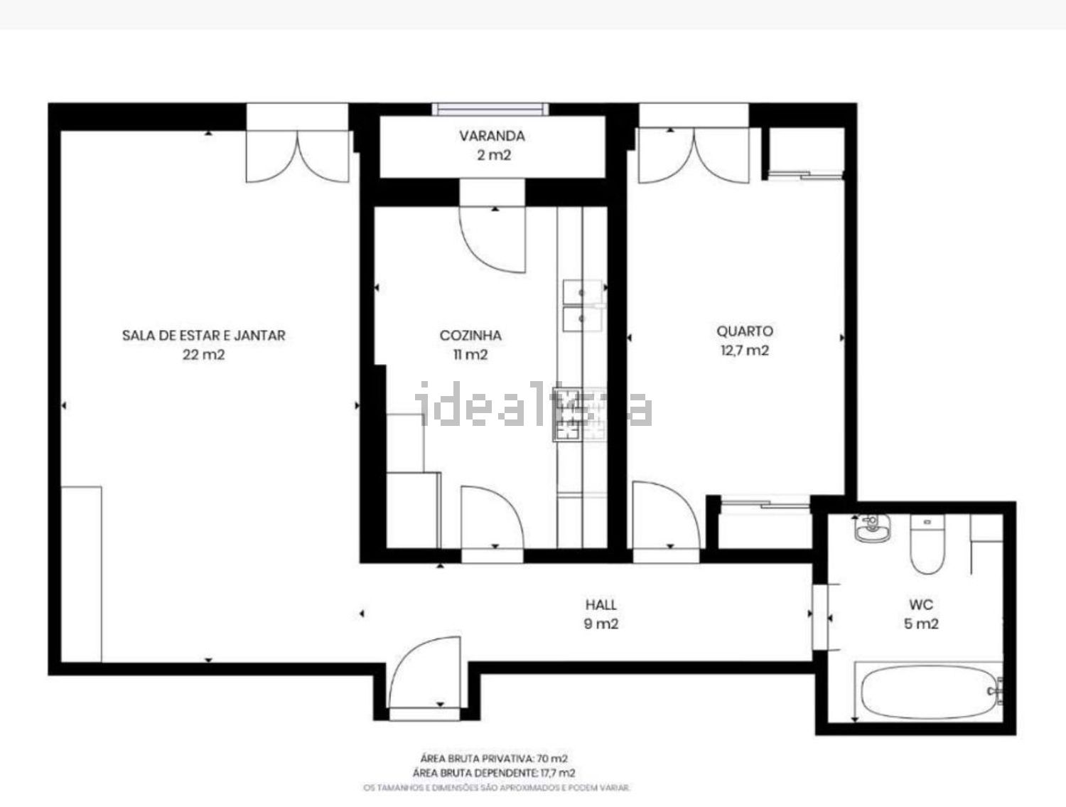 公寓 t1出售在Rua Artur Semedo, 4 - 平面图