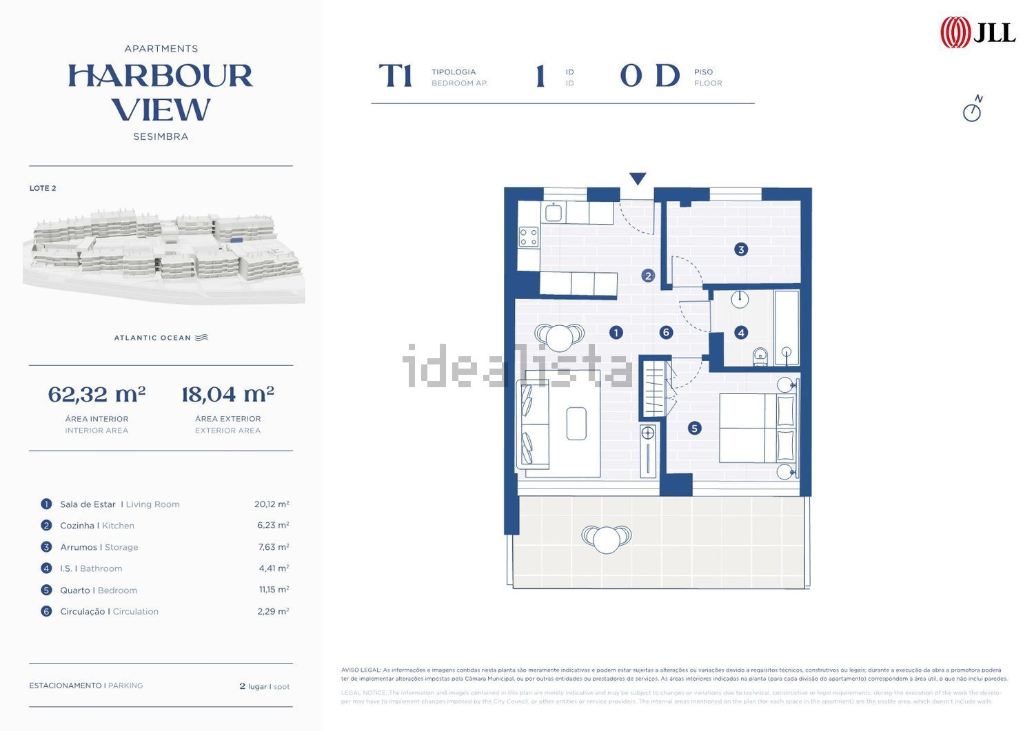 公寓 t1出售在Zambujal - Aiana - 平面图