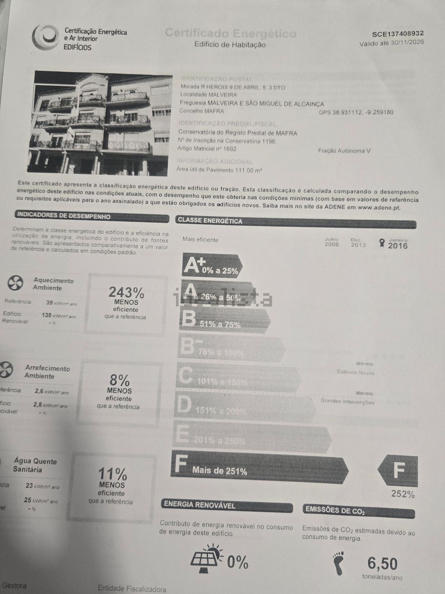 出租公寓 t2在Rua Heróis 9 de Abril, 5 - 能源认证