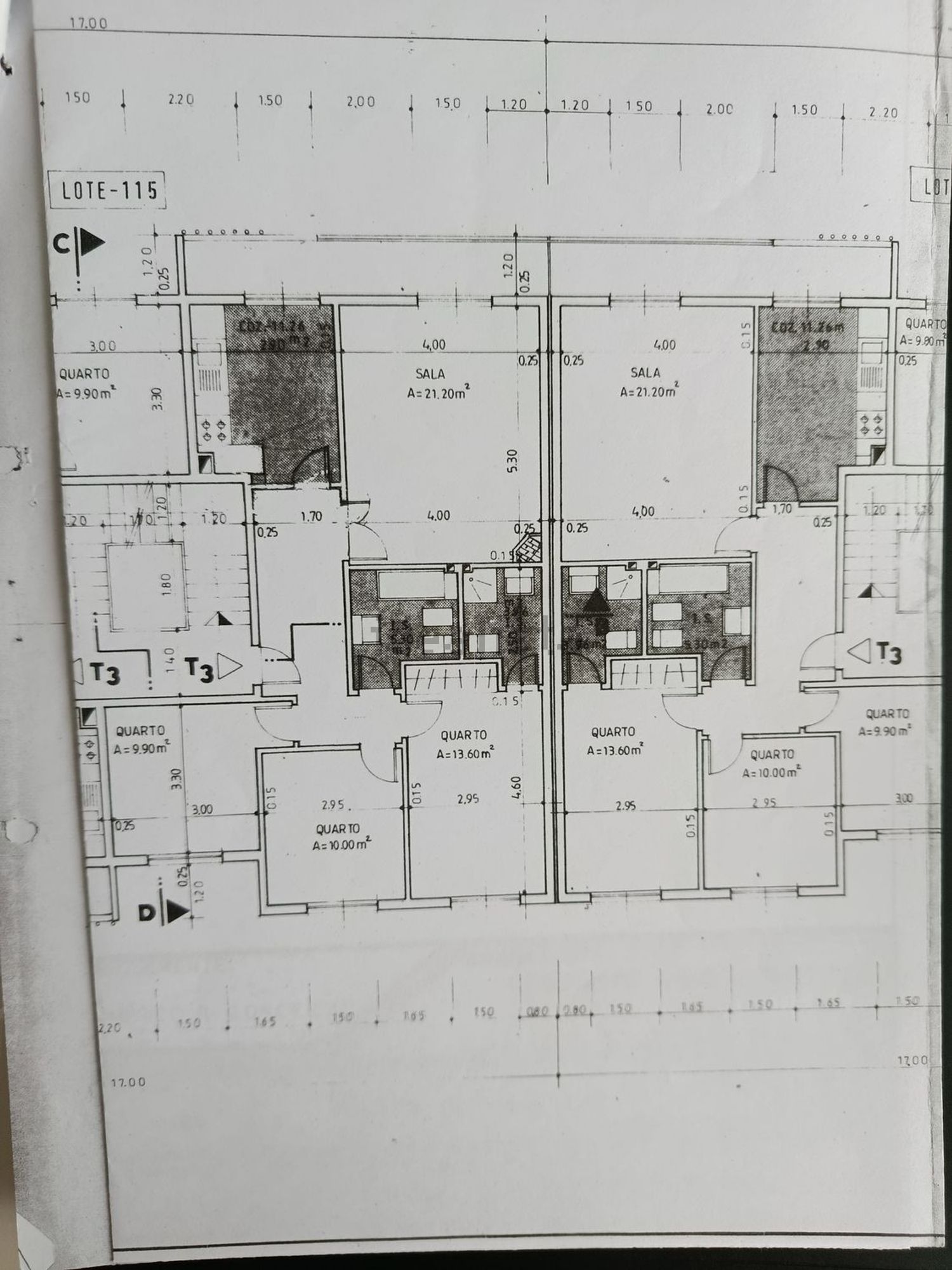 出租公寓 t3在Rua Irene Lisboa, 3 - 平面图