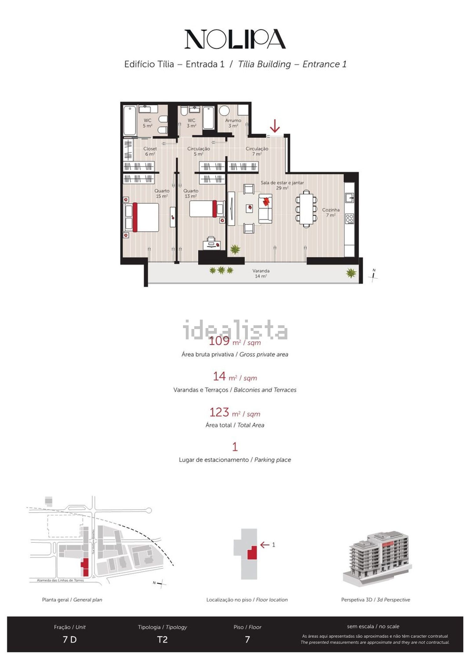 公寓 t2出售在Alameda das Linhas de Torres, 20 - 平面图