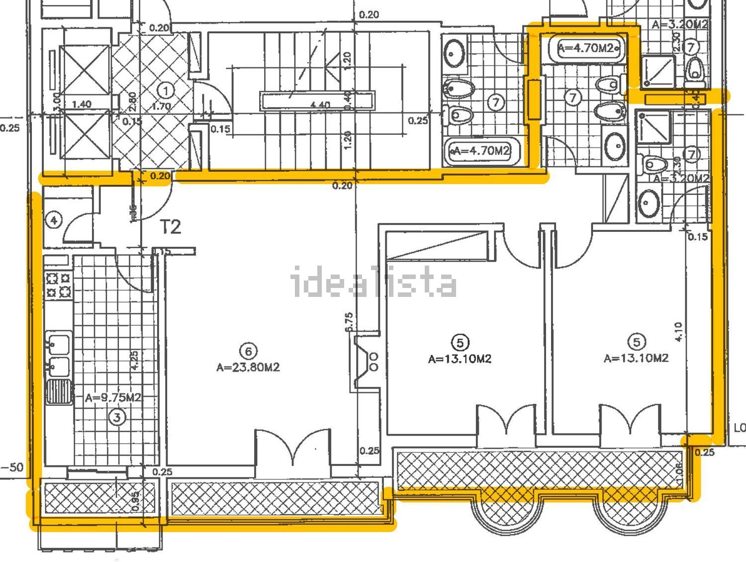 出租公寓 t2在Rua Francisco Costa - 平面图