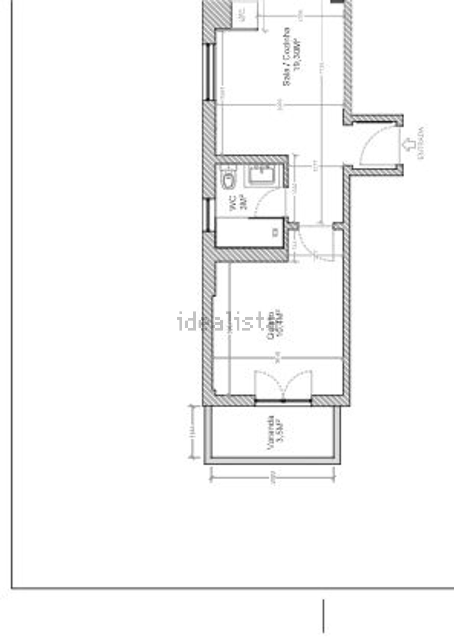 公寓 t1出售在Rua Correia Teles, 10 - 平面图