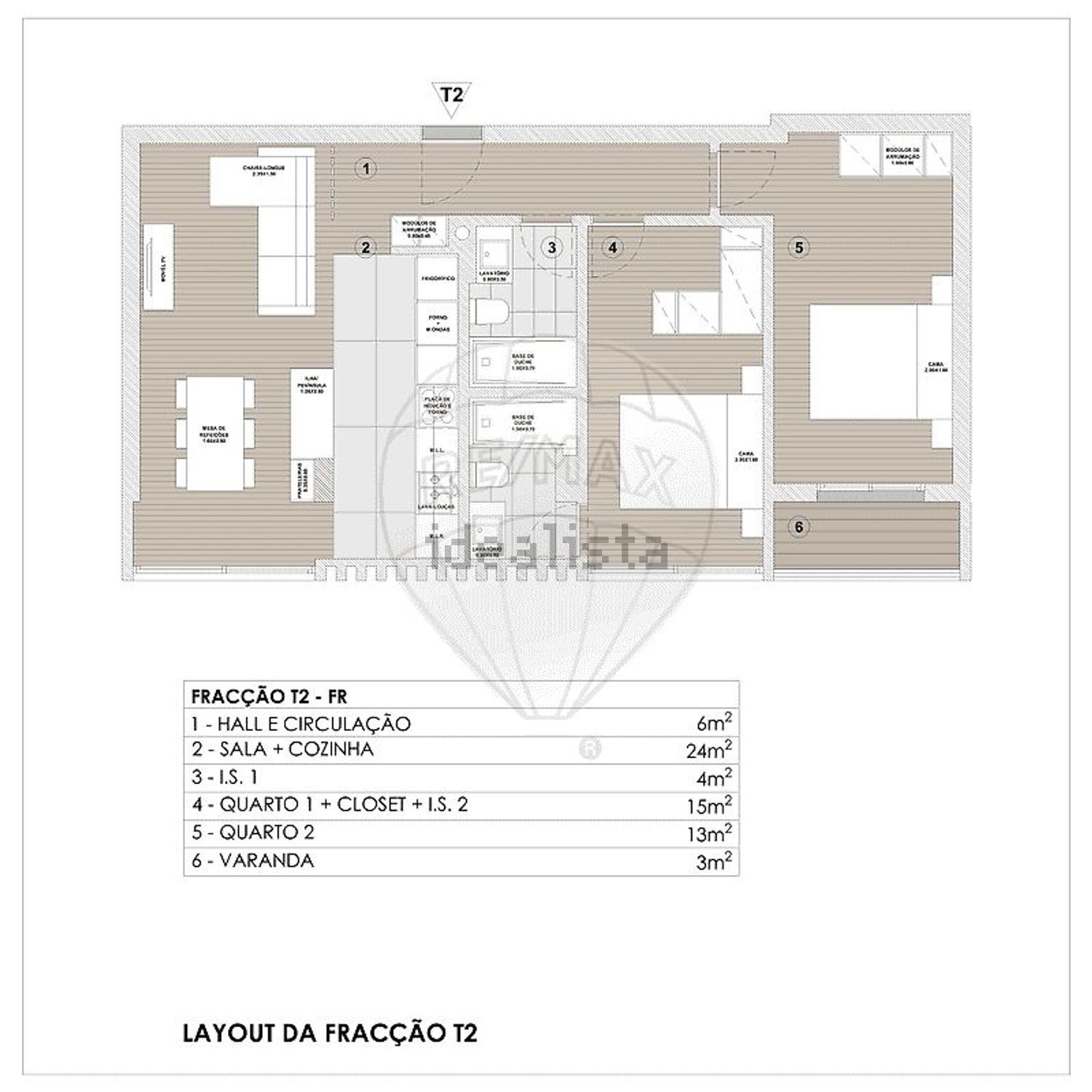 出租公寓 t2在Avenida do Cristo Rei - 平面图