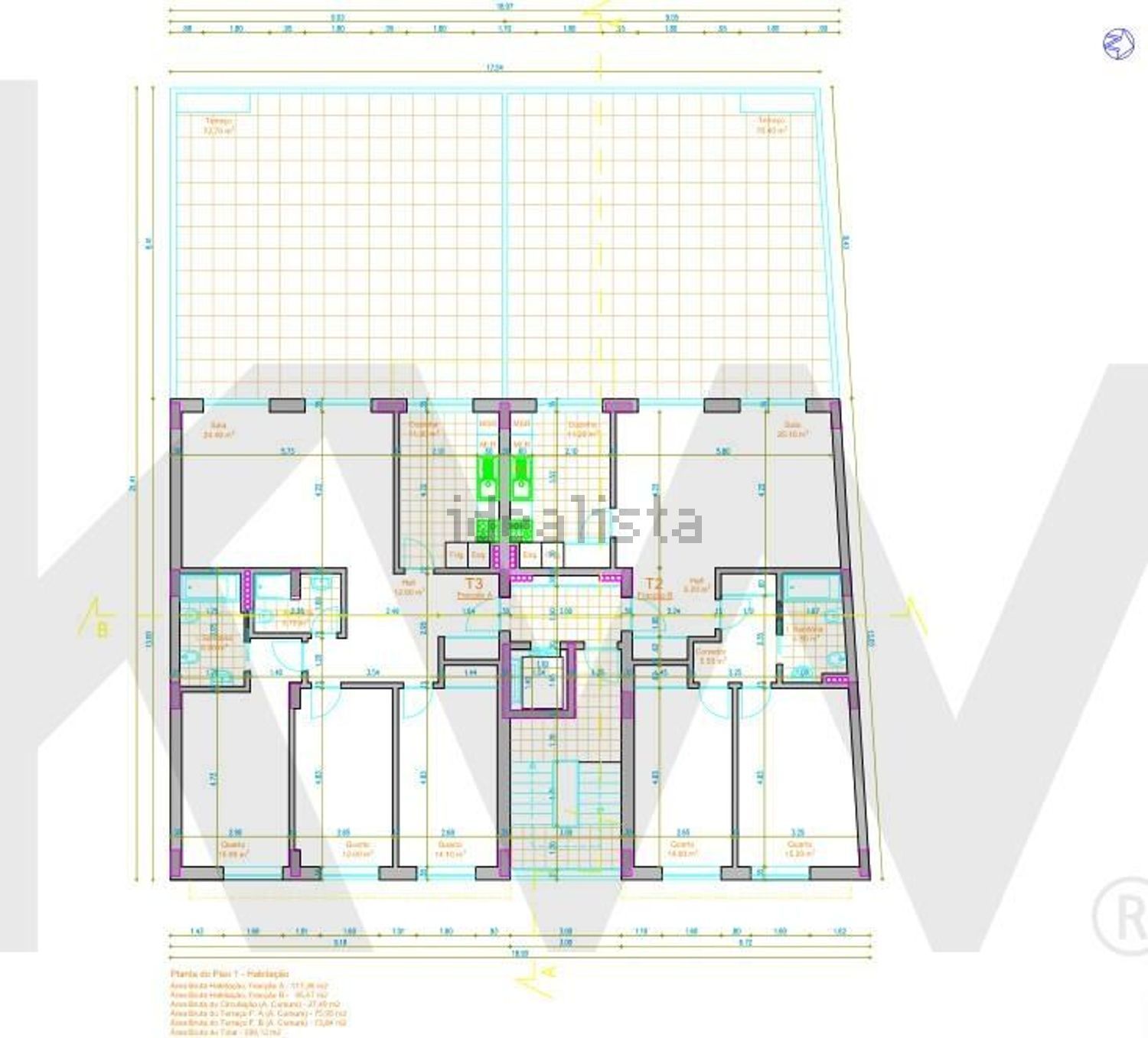 公寓 t3出售在Rua José Régio s/n - 平面图