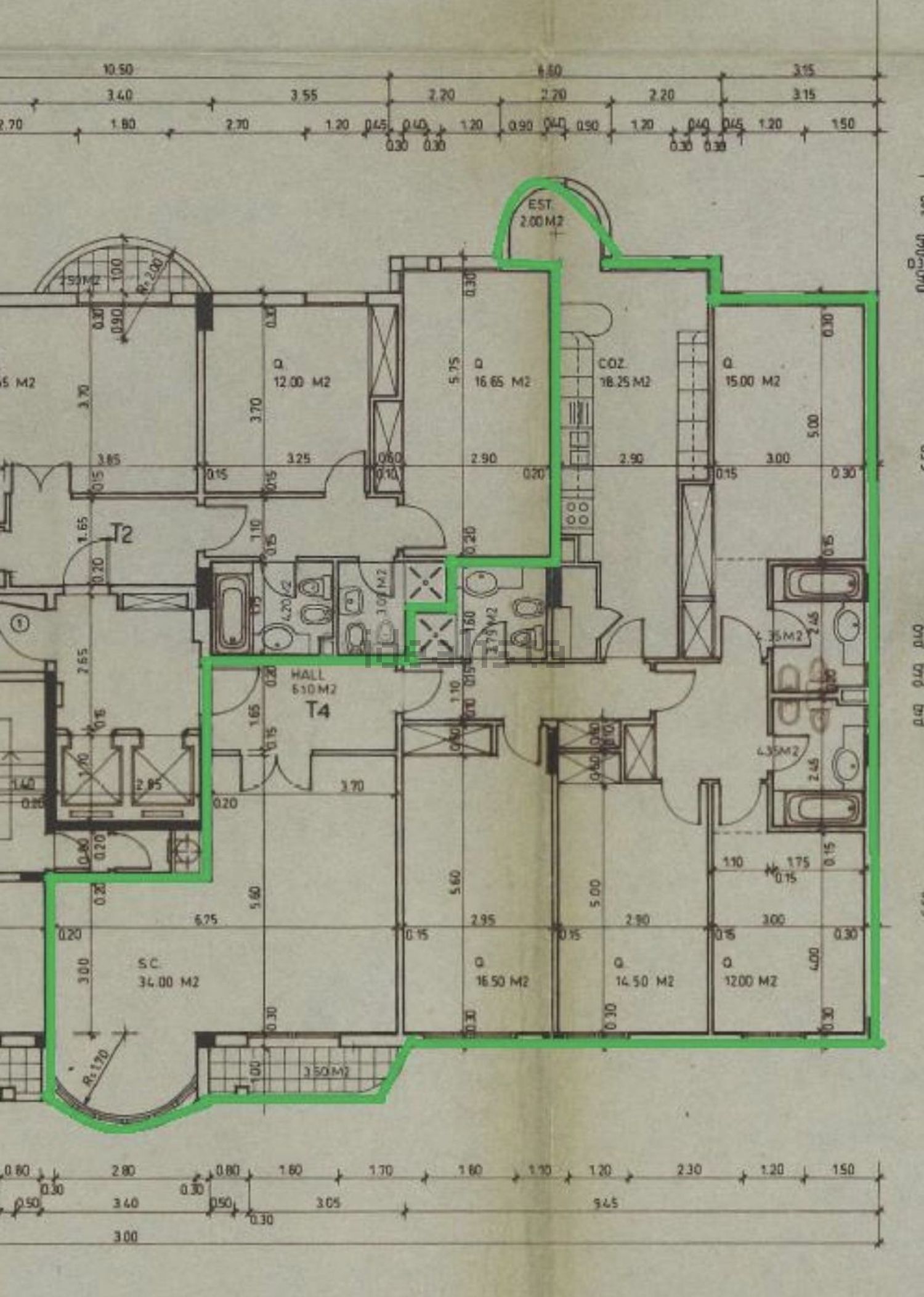 公寓 t4出售在Rua Embaixador Martins Janeira - 平面图