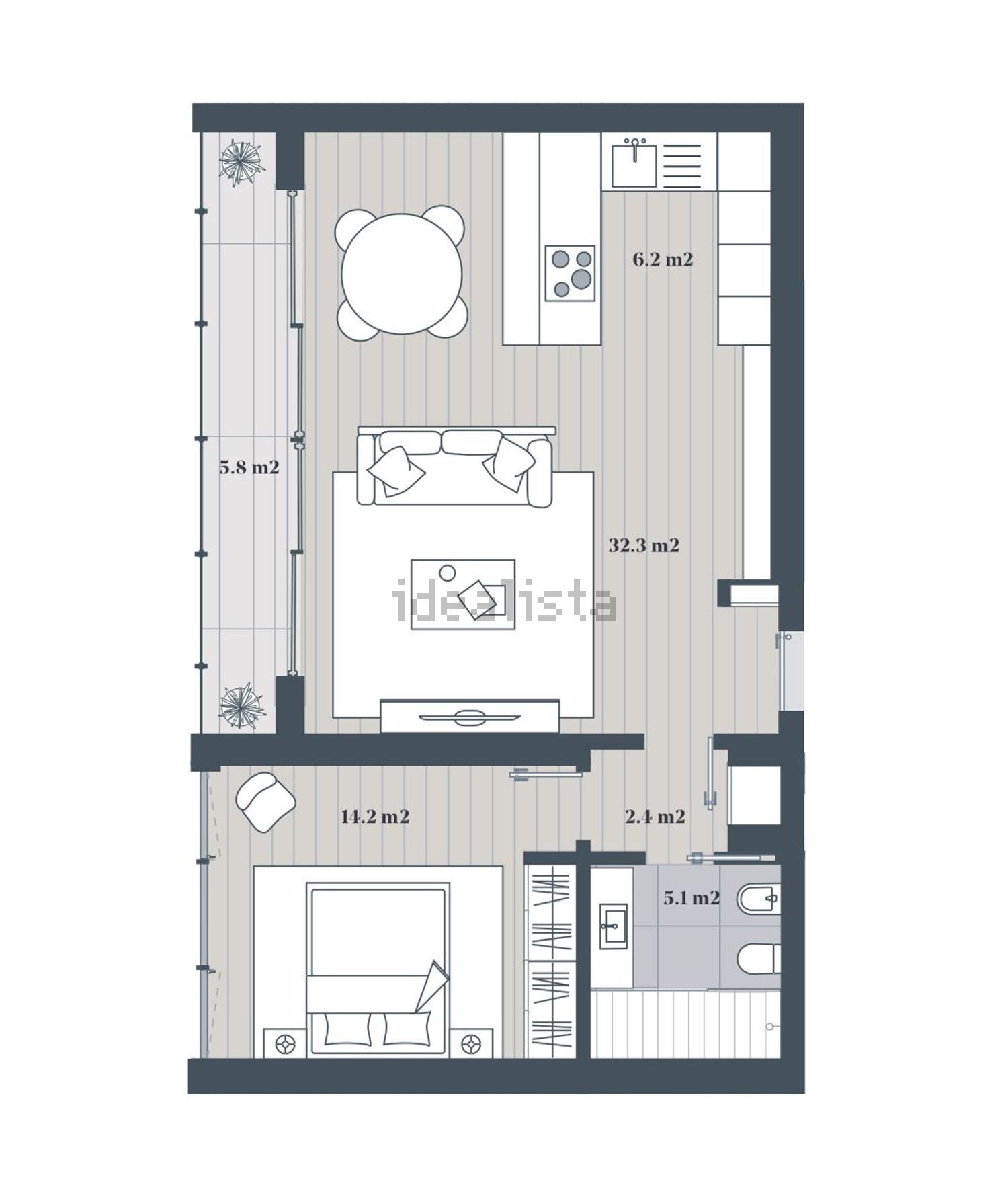 出租公寓 t1在Rua Madre Teresa de Calcutá, 8 - 平面图