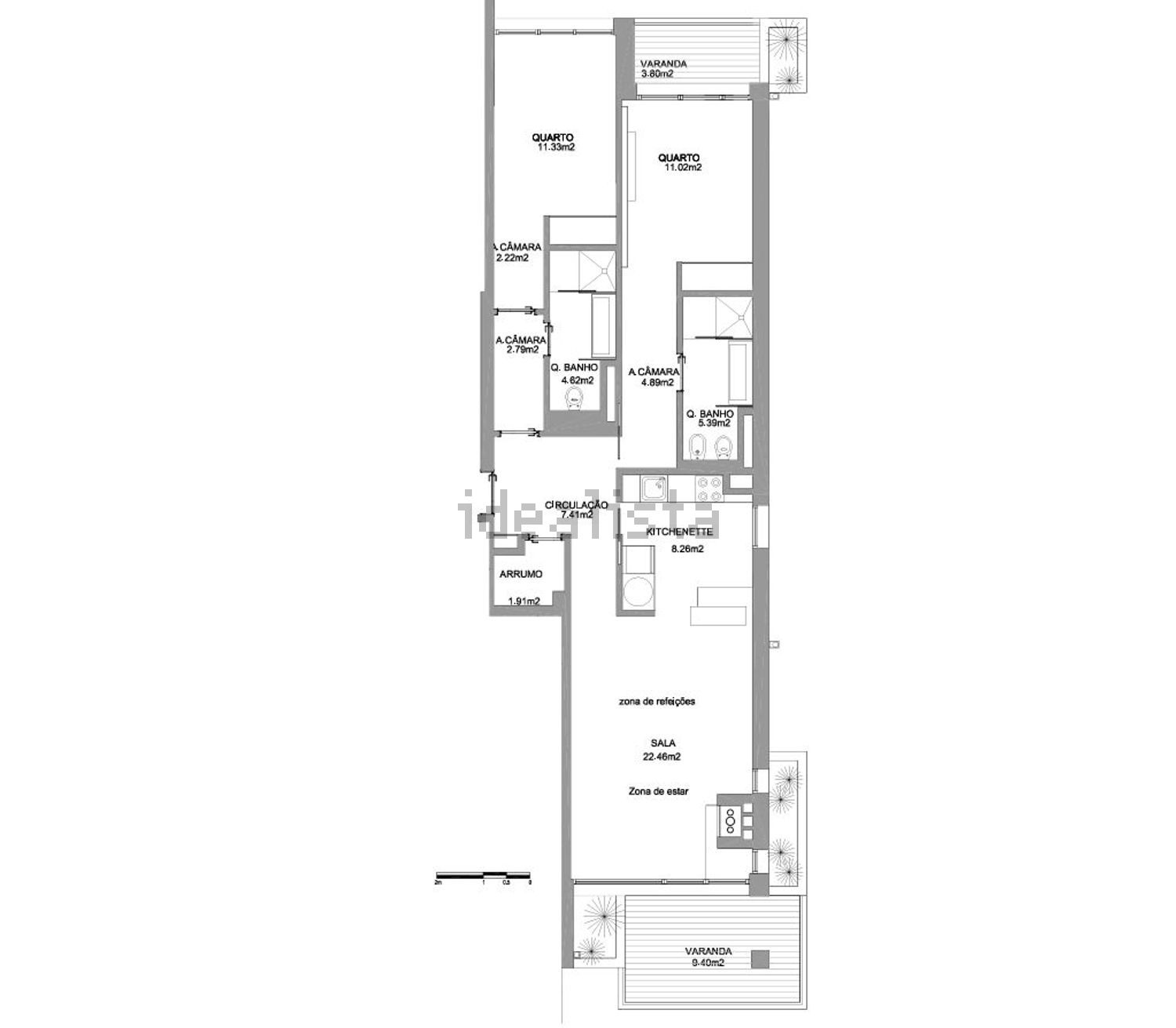 公寓 t2出售Tróia, 207 - 平面图
