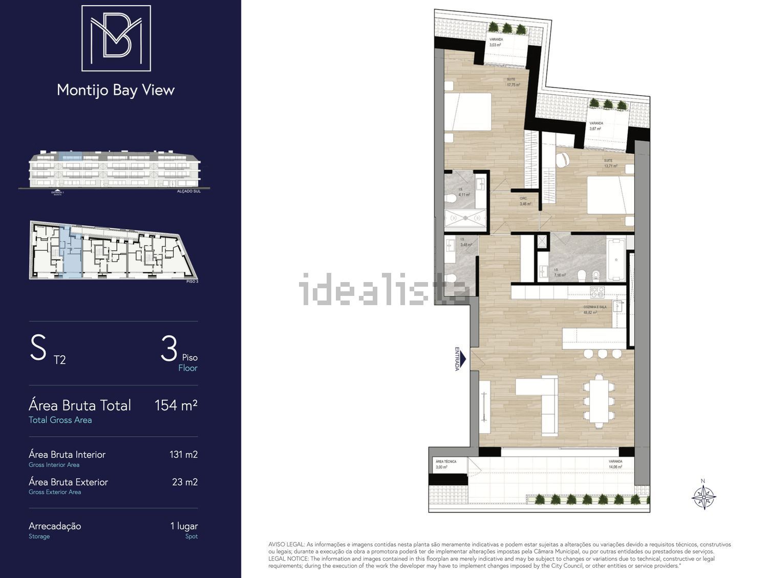 公寓 t2出售在Rua António Semedo, 1 - 平面图
