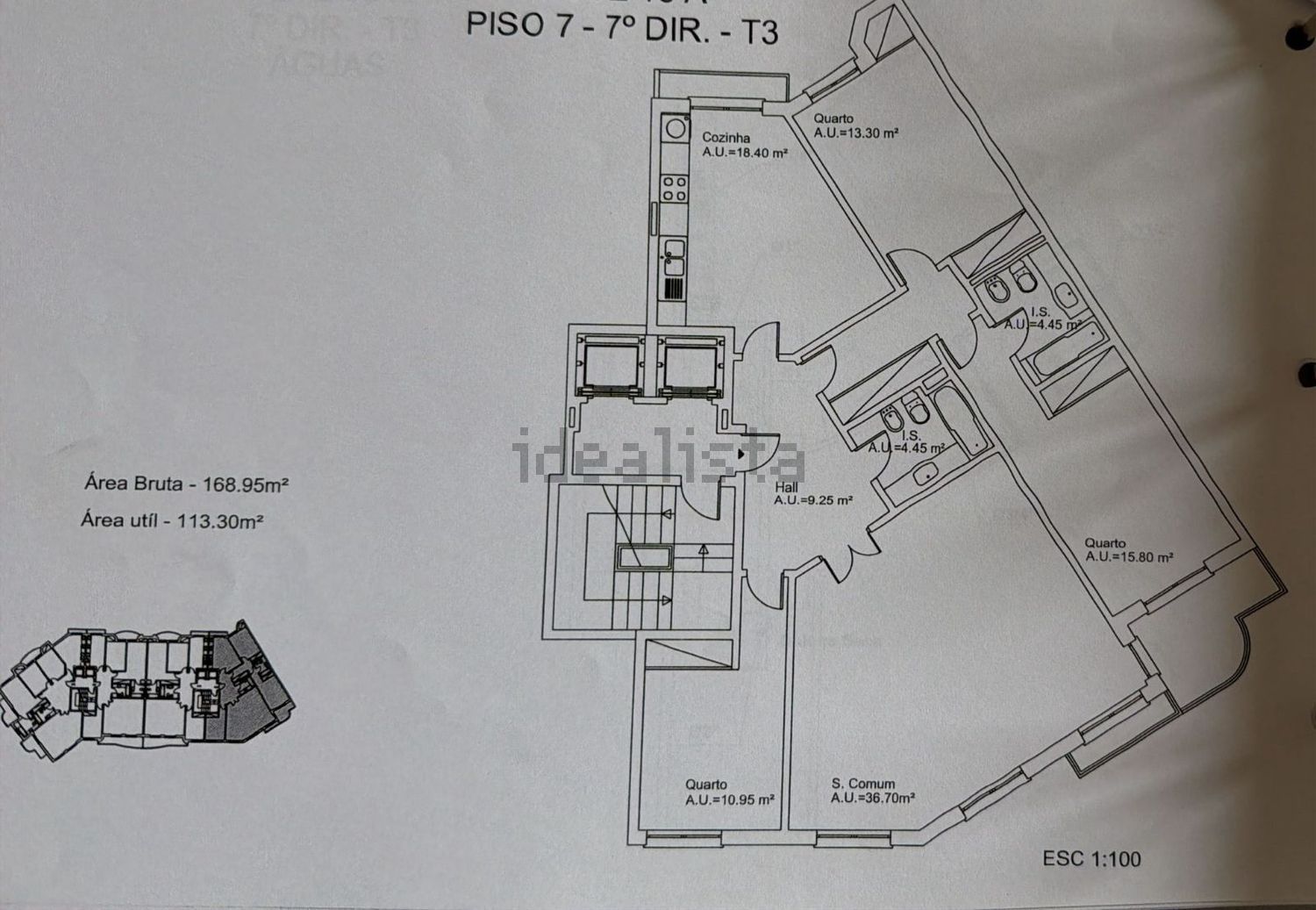 公寓 t3出售在Rua João Félix Rodrigues - 平面图