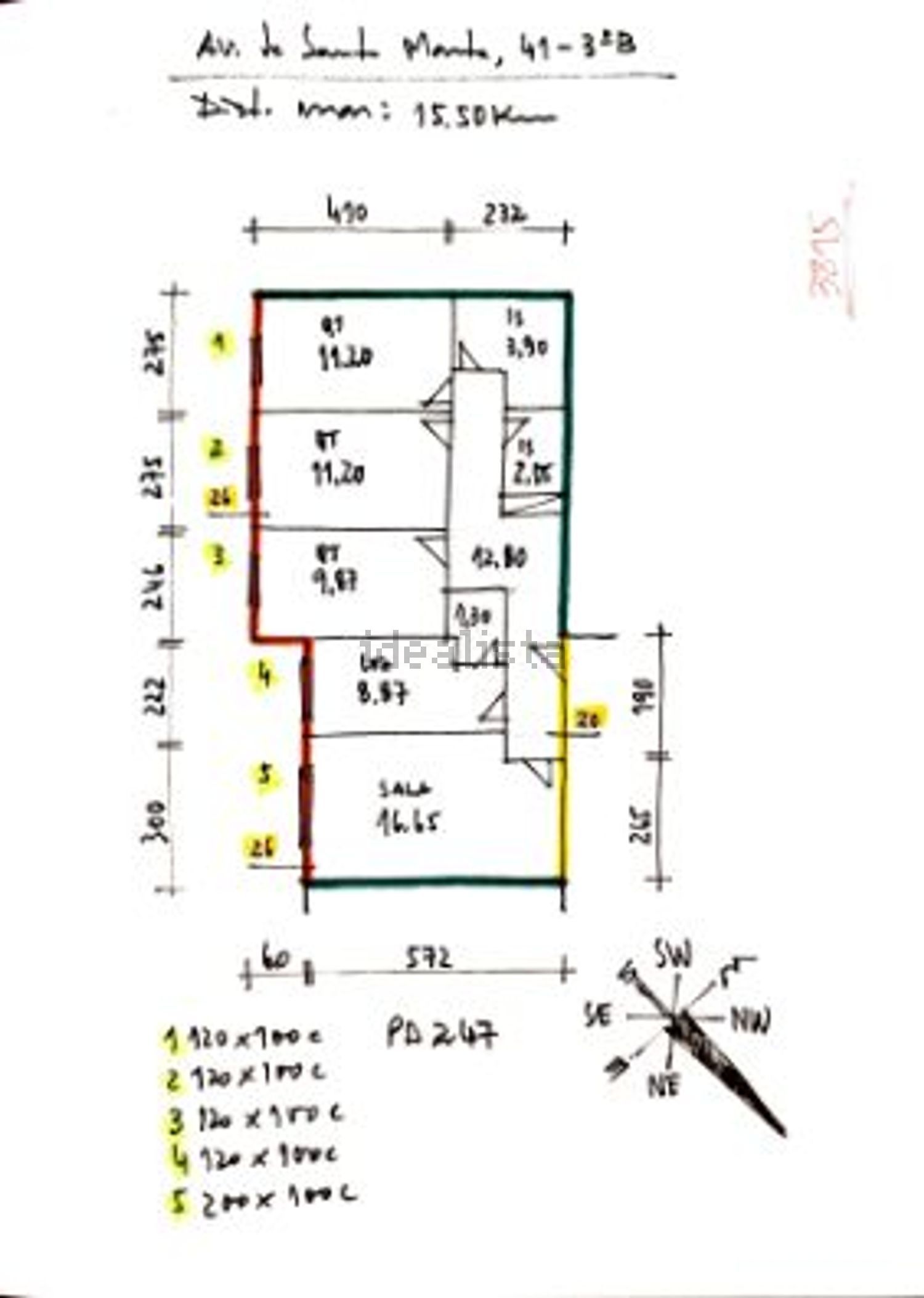 公寓 t3出售在Avenida de Santa Marta - 平面图