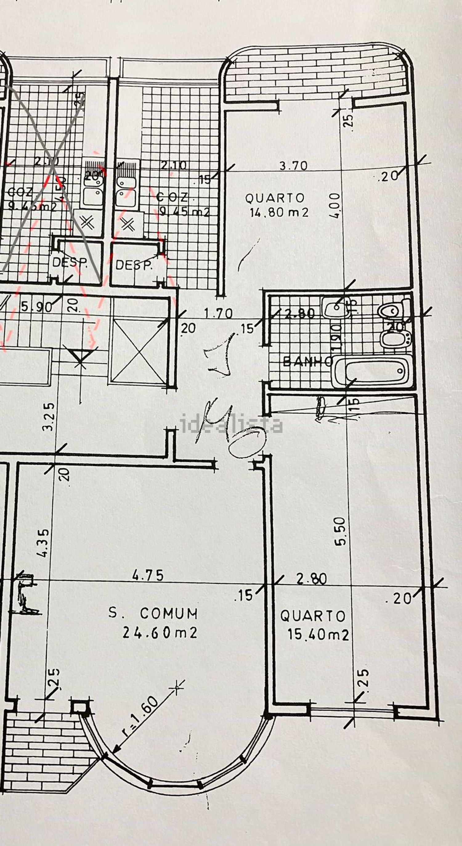 出租公寓 t2在Rua São Tomé e Principe, 3 M - 平面图
