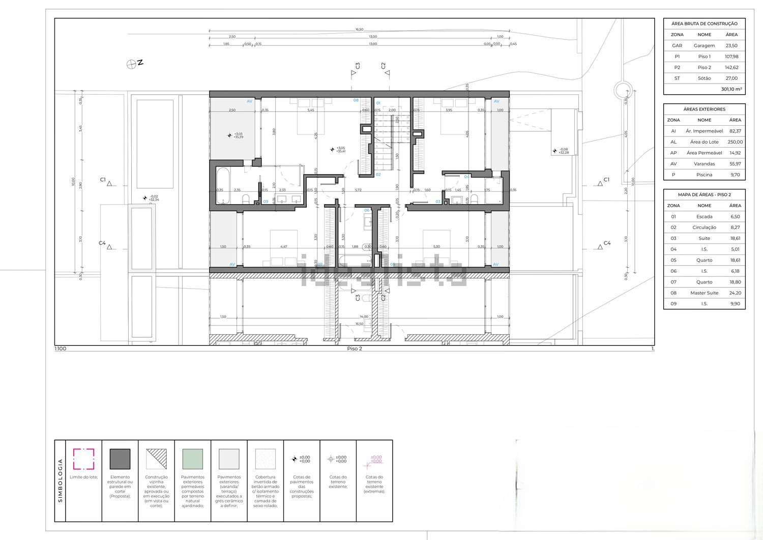 双拼别墅出售在Rua 11 de Março s/n - 平面图