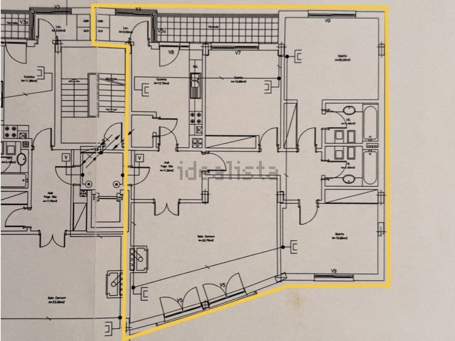 公寓 t3出售在Estrada Desvio - 平面图