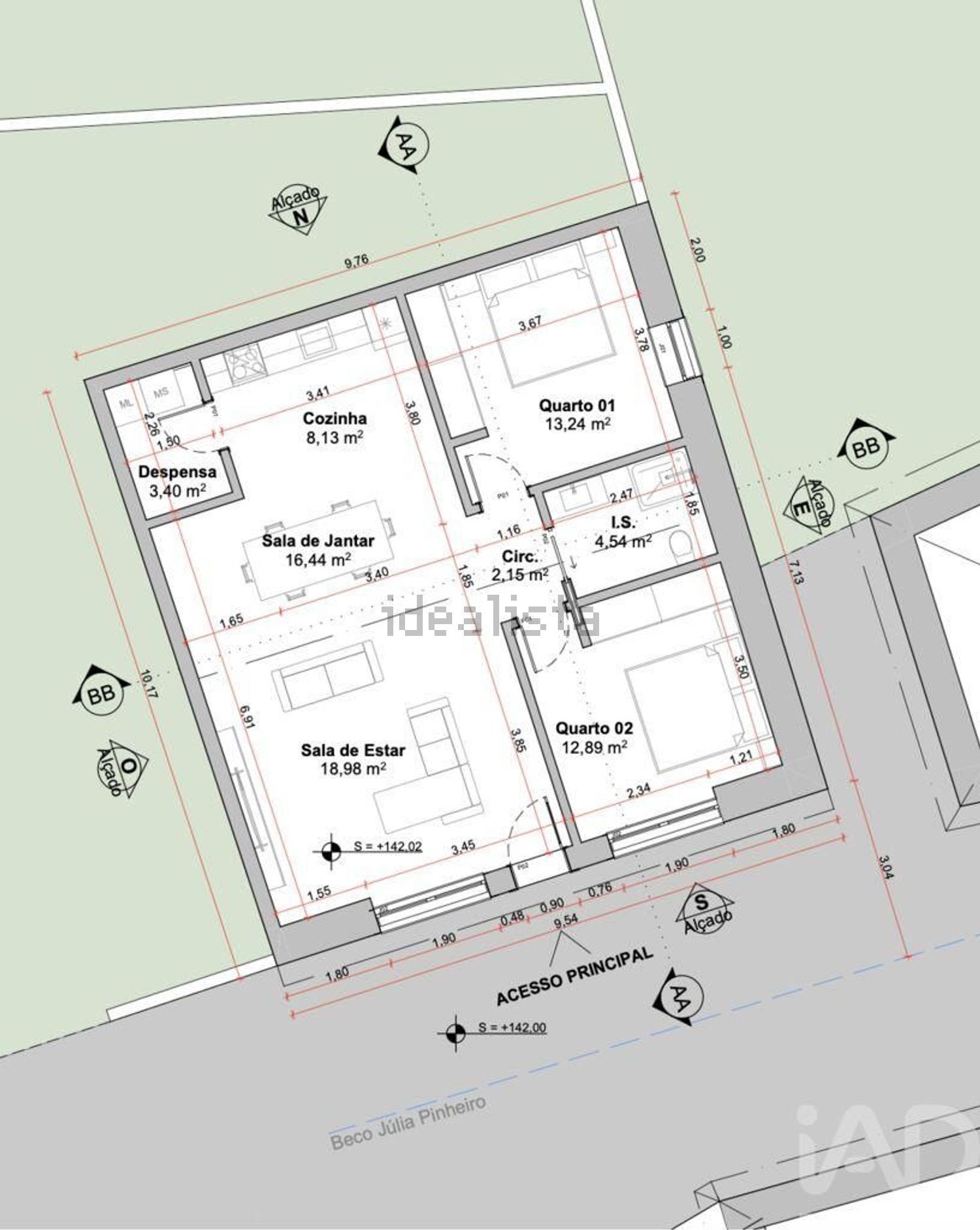 小楼房或别墅出售在Moita dos Ferreiros - 平面图