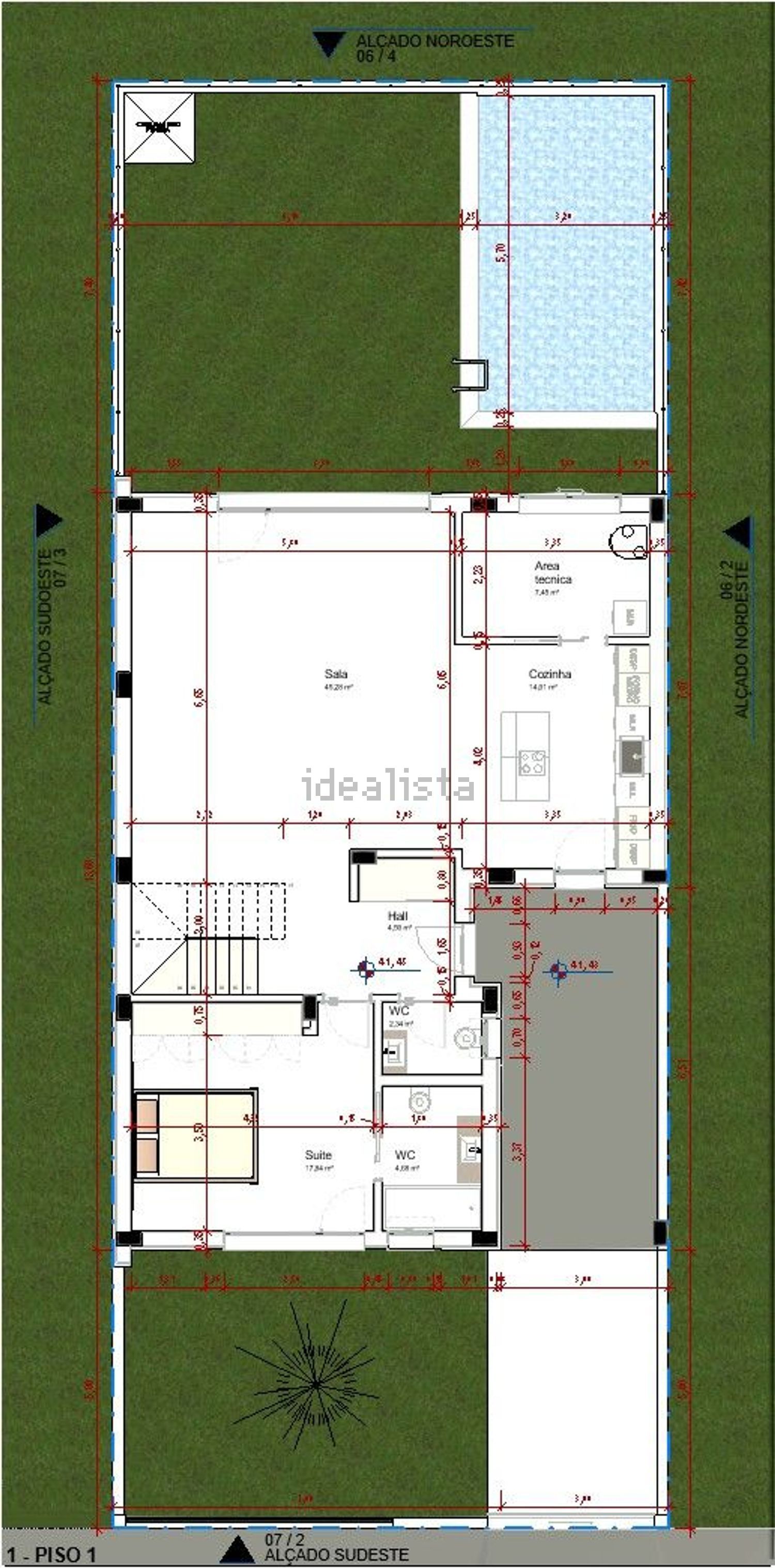 双拼别墅出售在Alameda de São Pedro - 平面图