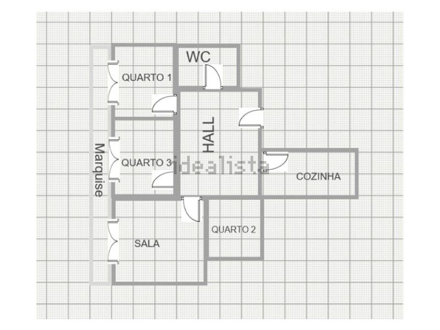 公寓 t3出售在Rua Luís Simões - 平面图