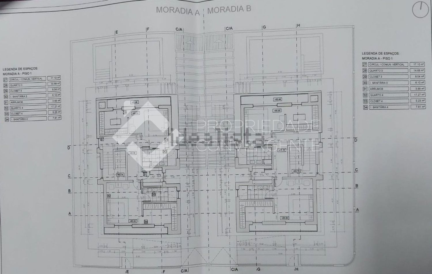 双拼别墅出售在Vendas de Azeitão - 平面图