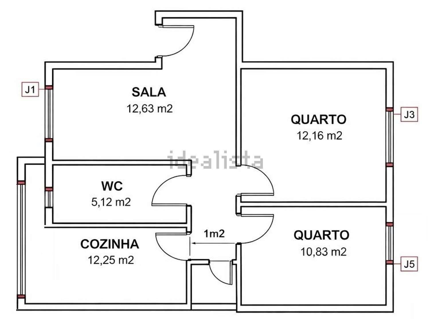 公寓 t2出售在Rua Arminda Gomes de Carvalho, 10 - 平面图