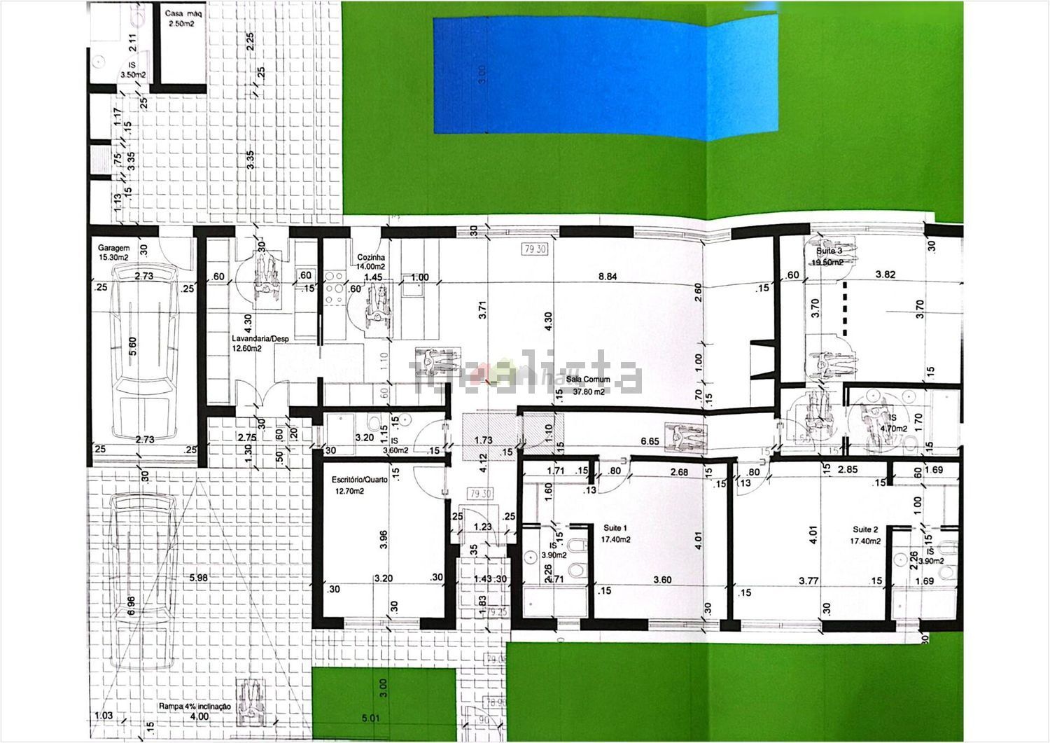 小楼房或别墅出售在Vale de Choupos - Choilo - Galeotas - 平面图