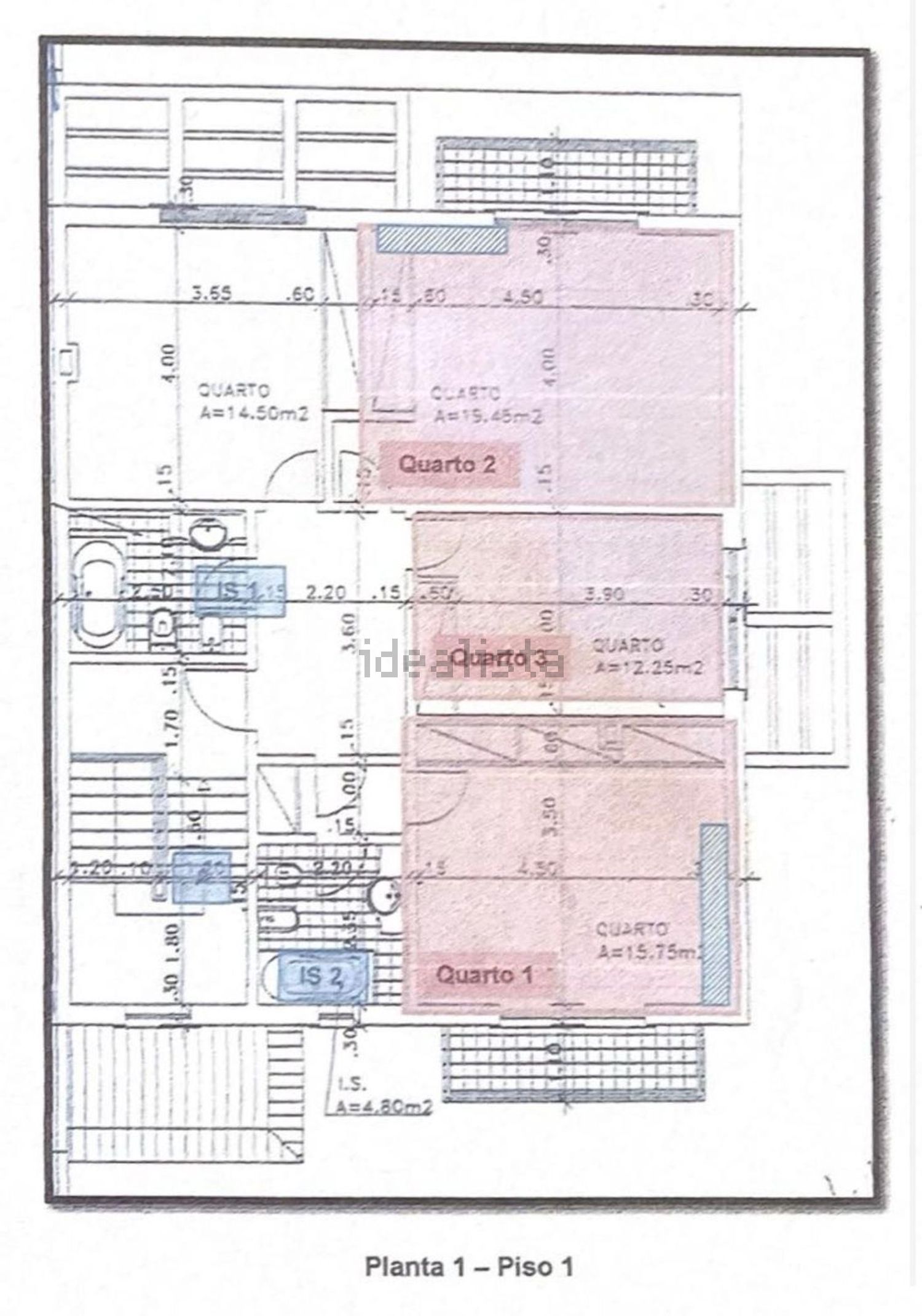 双拼别墅出售在Rua Primeiro de Maio, 3 - 平面图