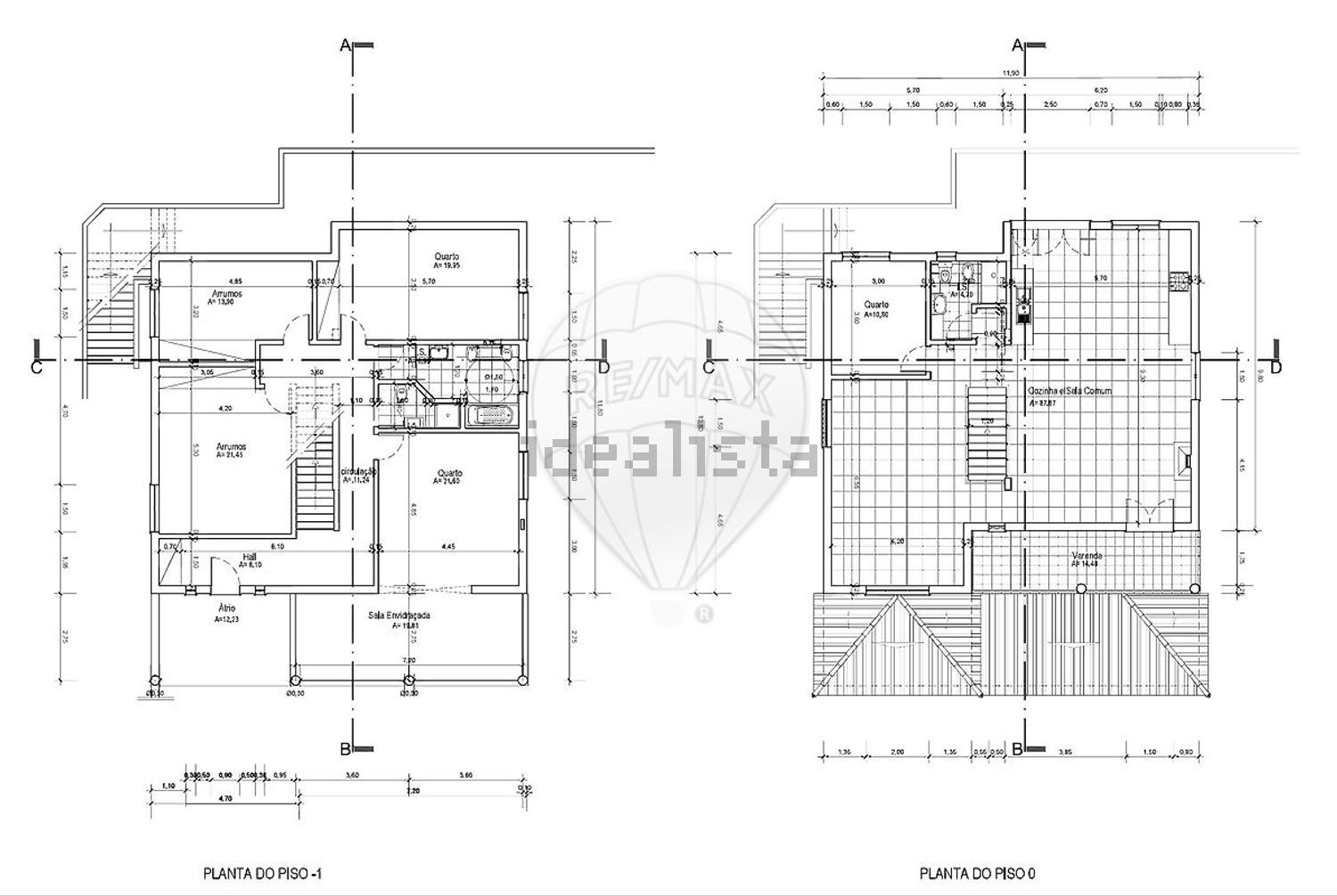 小楼房或独栋别墅出售在Rua Engenheiro Manuel Monterroso Carneiro - 平面图
