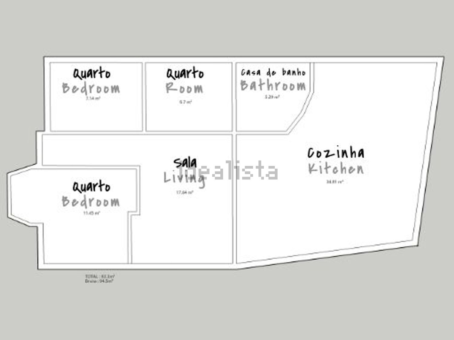 庄园出售在Rua da Ribeira s/n - 平面图