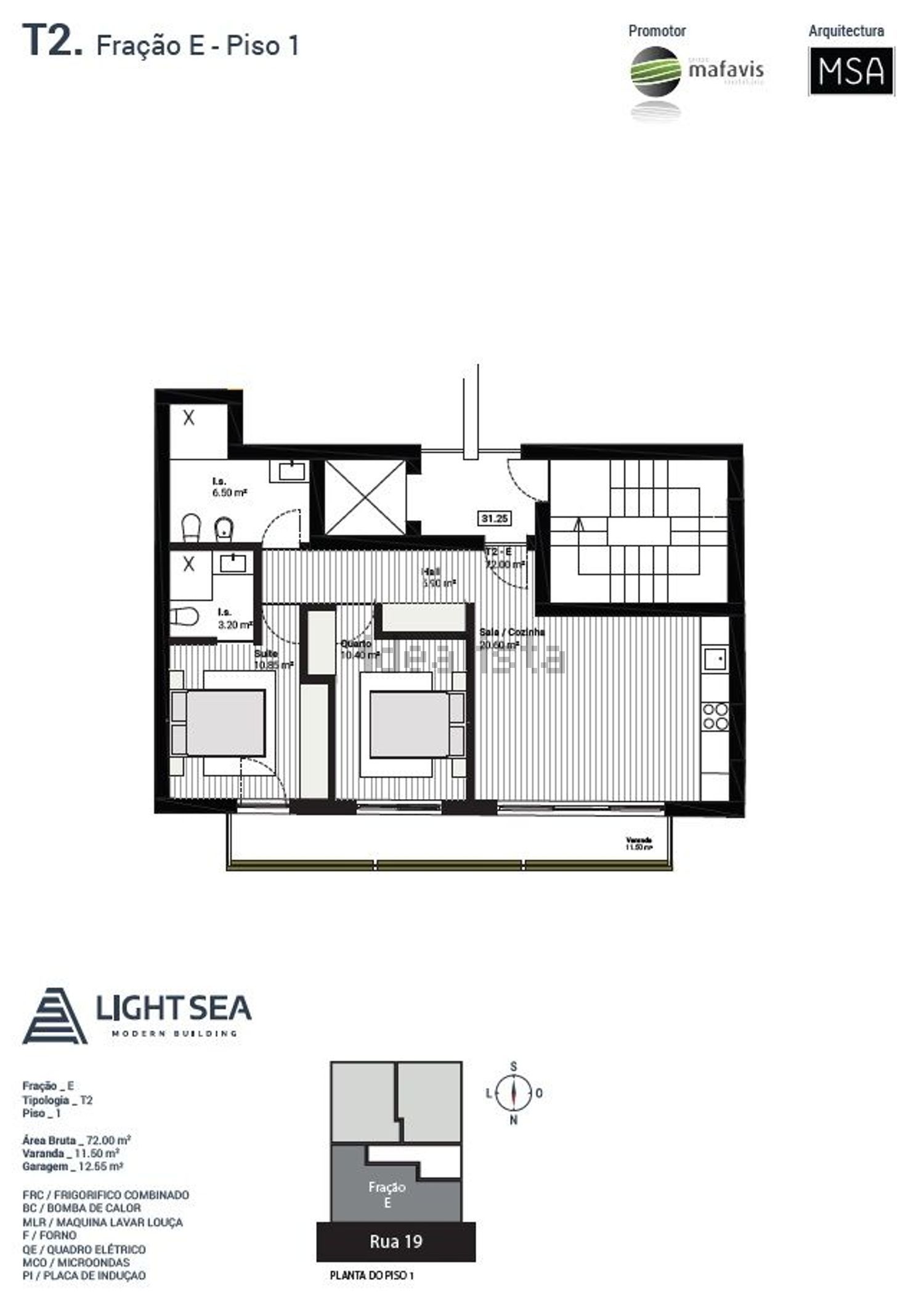 公寓 t2出售在Rua 19 s/n - 平面图