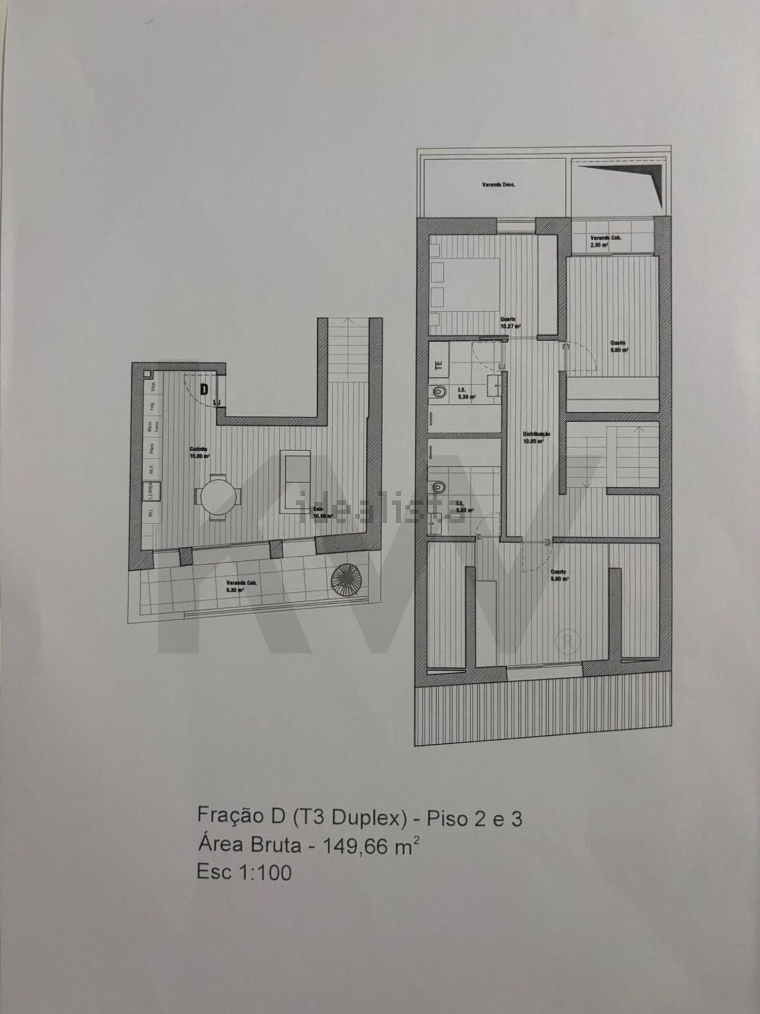 公寓 t3出售在Baixa de Santo António - Alboi - 平面图