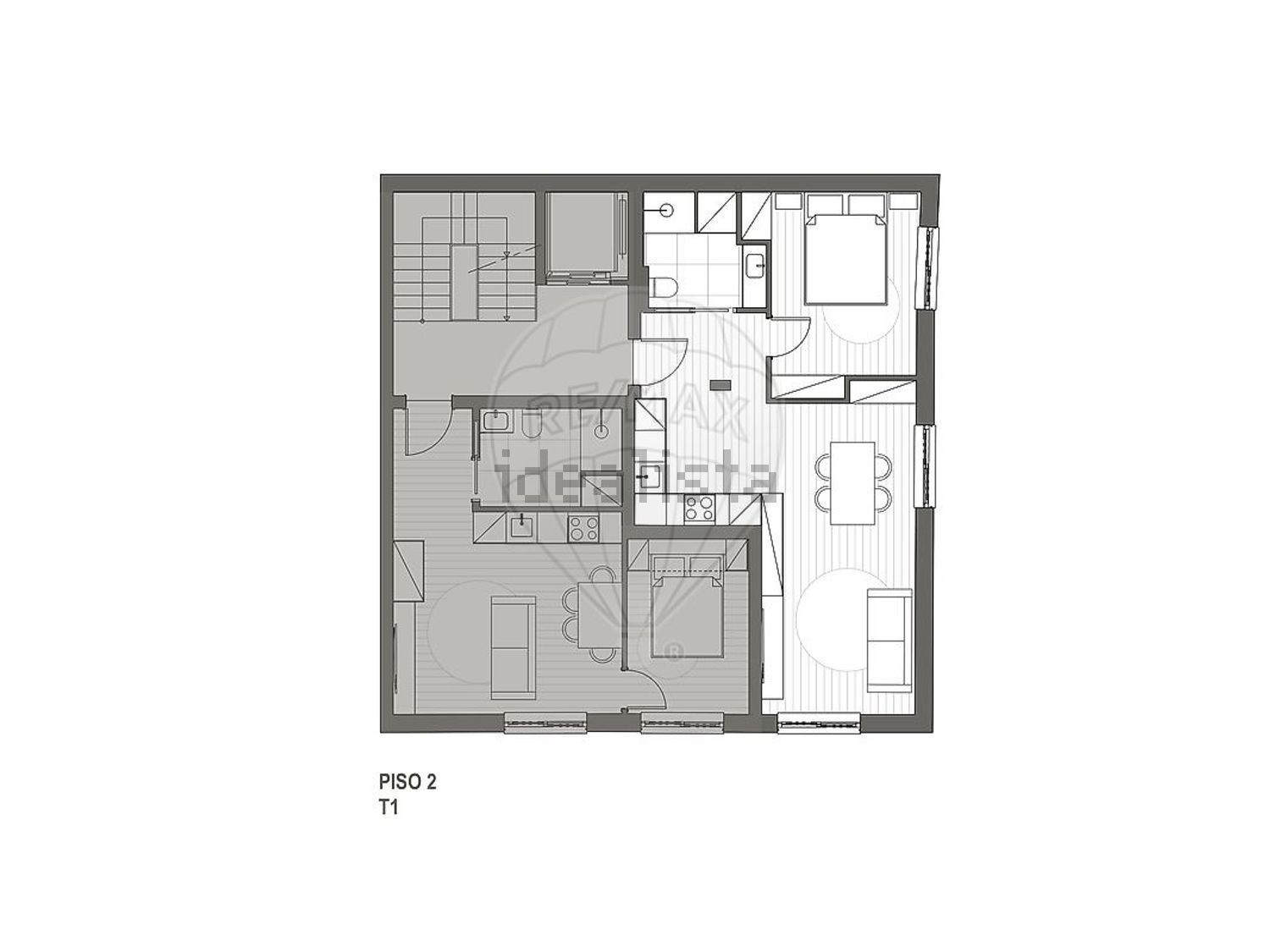 公寓 t1出售在Rua do Norte, 17 - 平面图