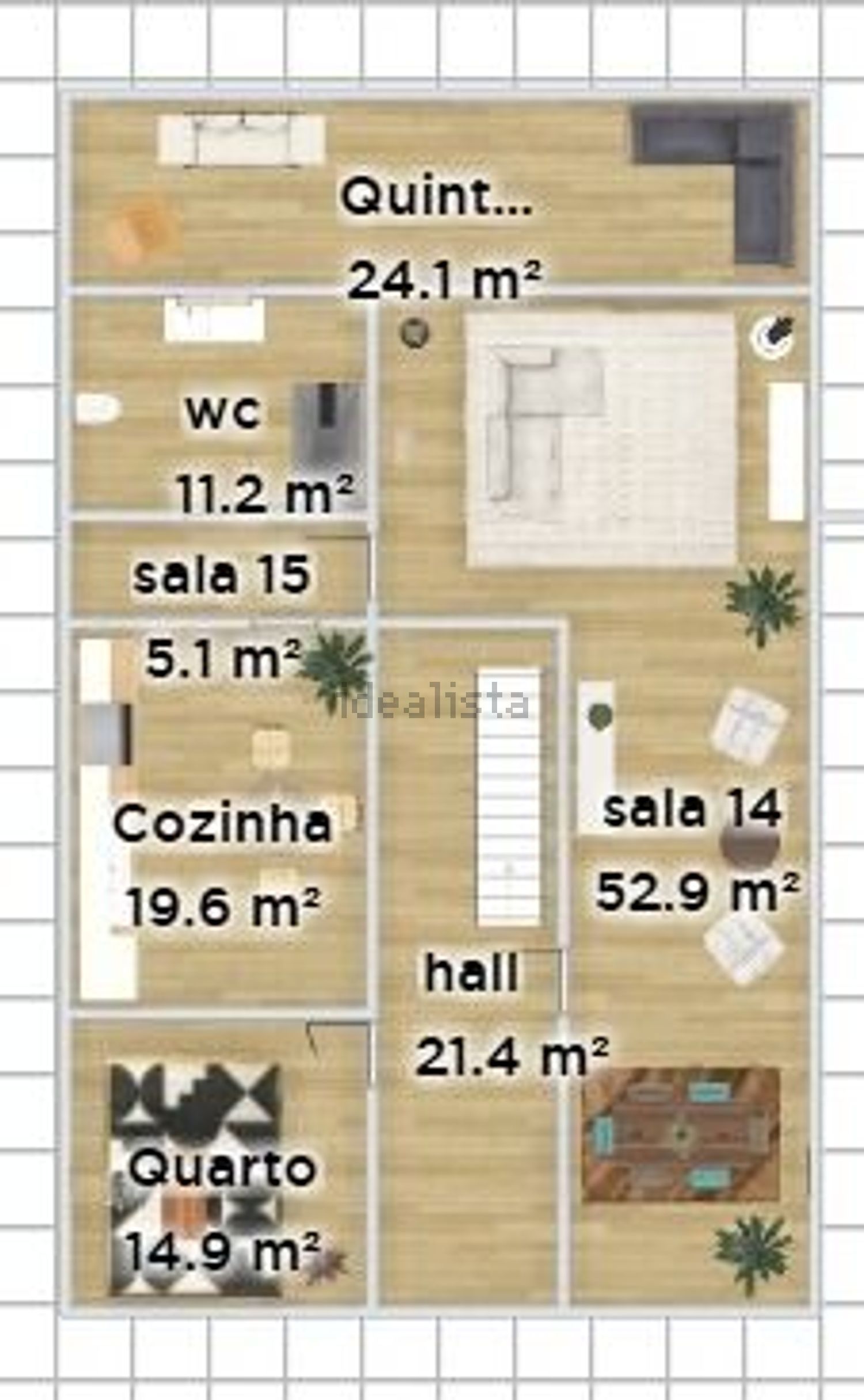 双拼别墅出售在Avenida Jaime Cortesão, 12 - 平面图