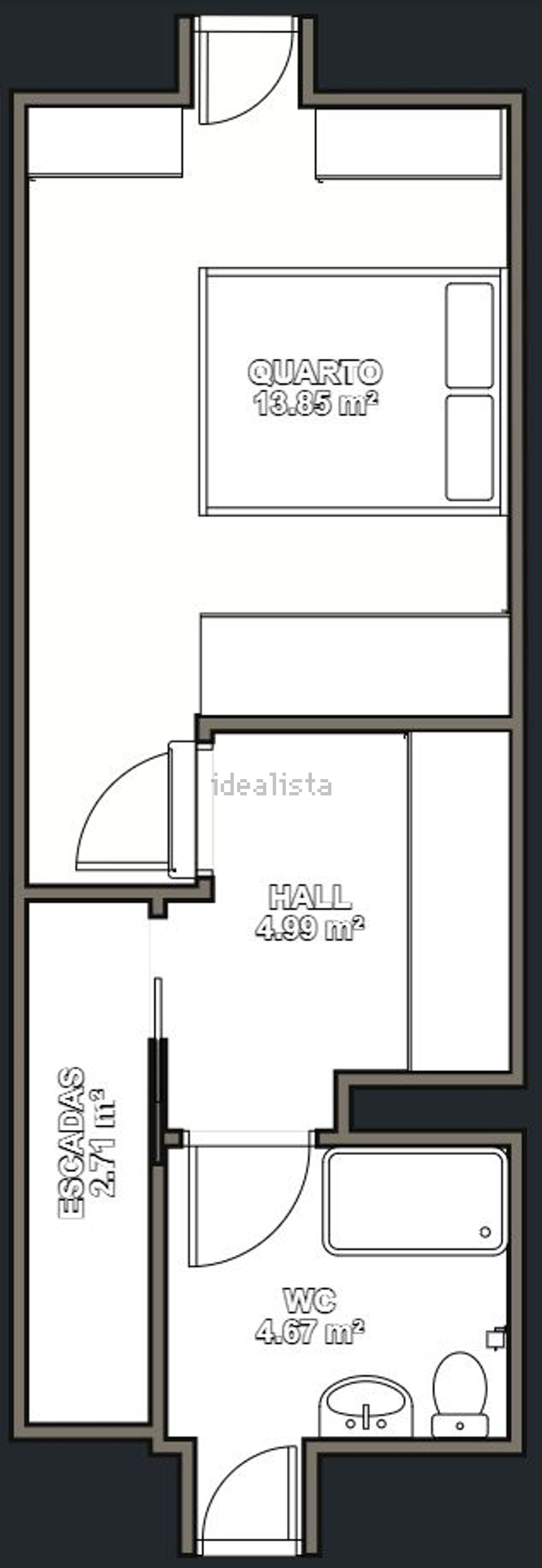 出租公寓 t1在Rua de Pombal, 47 - 平面图