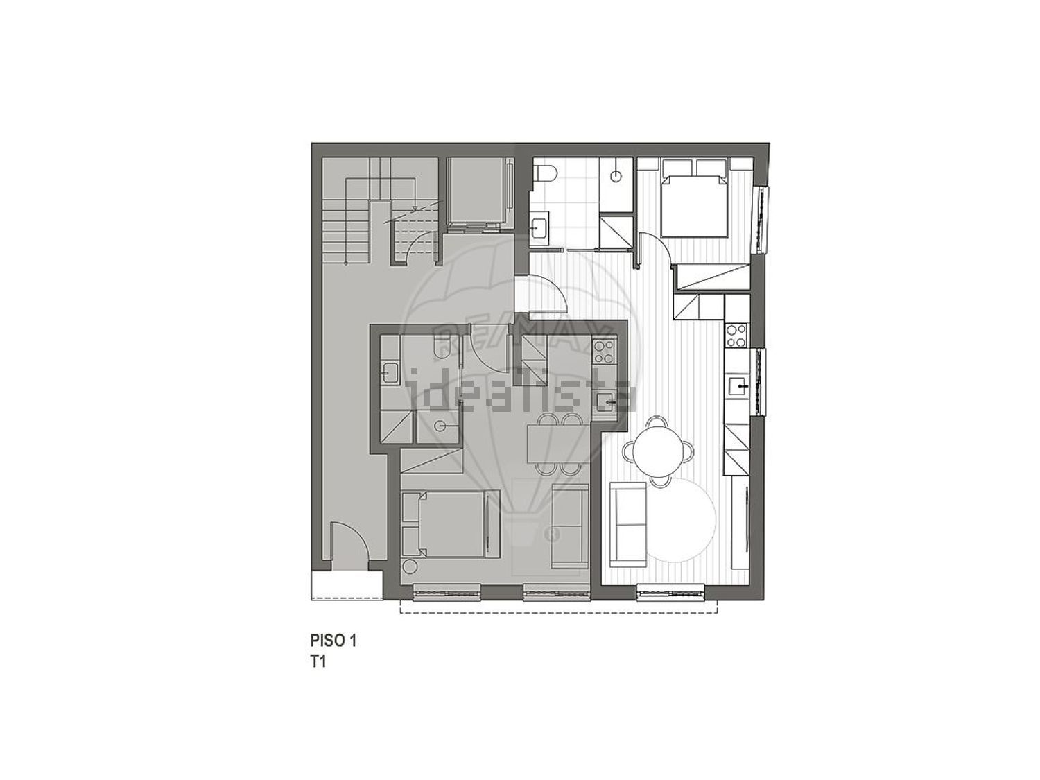 公寓 t1出售在Rua do Norte, 17 - 平面图