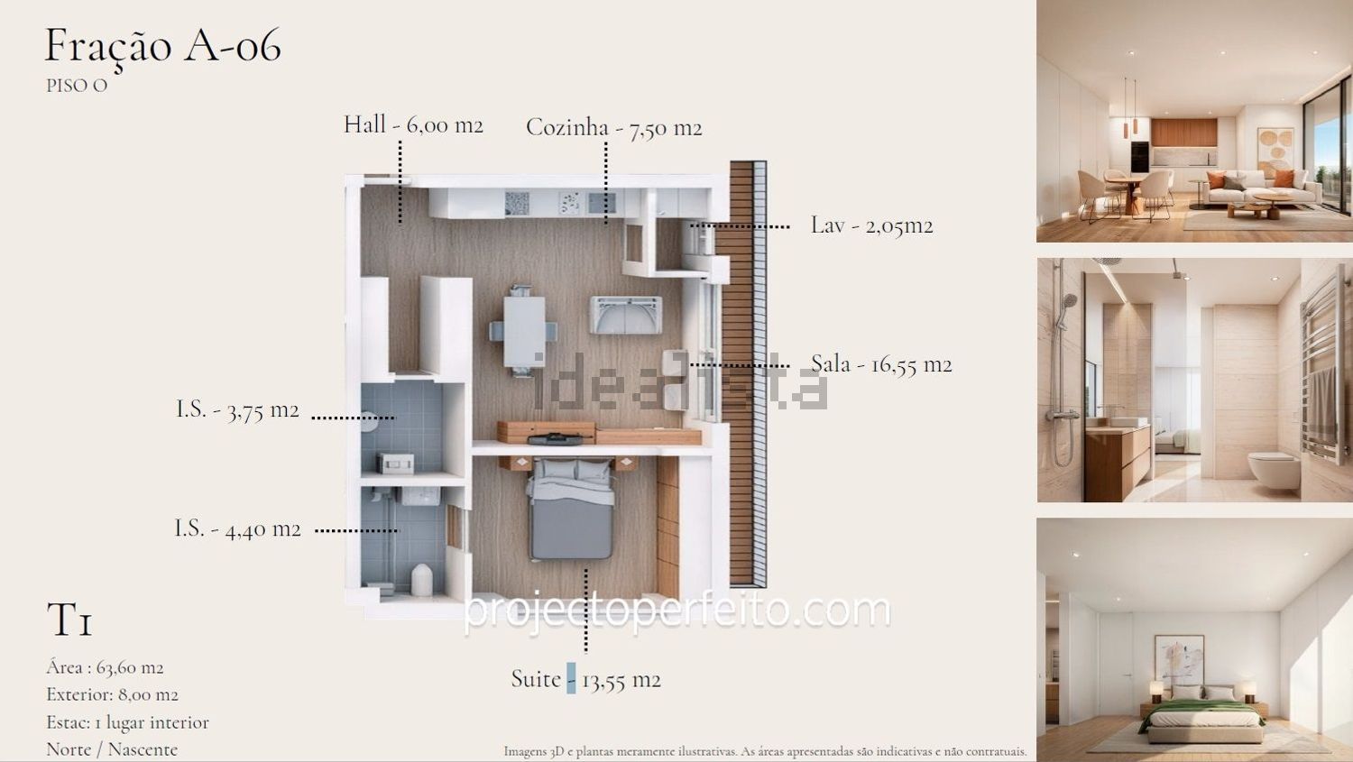 公寓 t1出售在Cidade de Santa Maria da Feira - 平面图