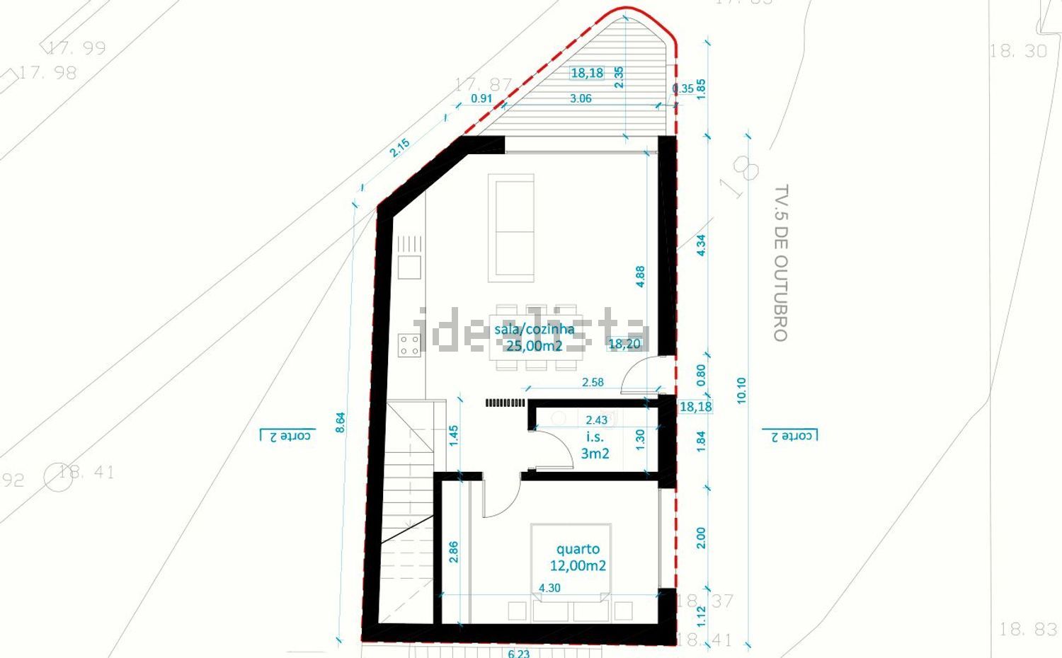 小楼房或独栋别墅出售在Rua Liberdade s/n - 平面图