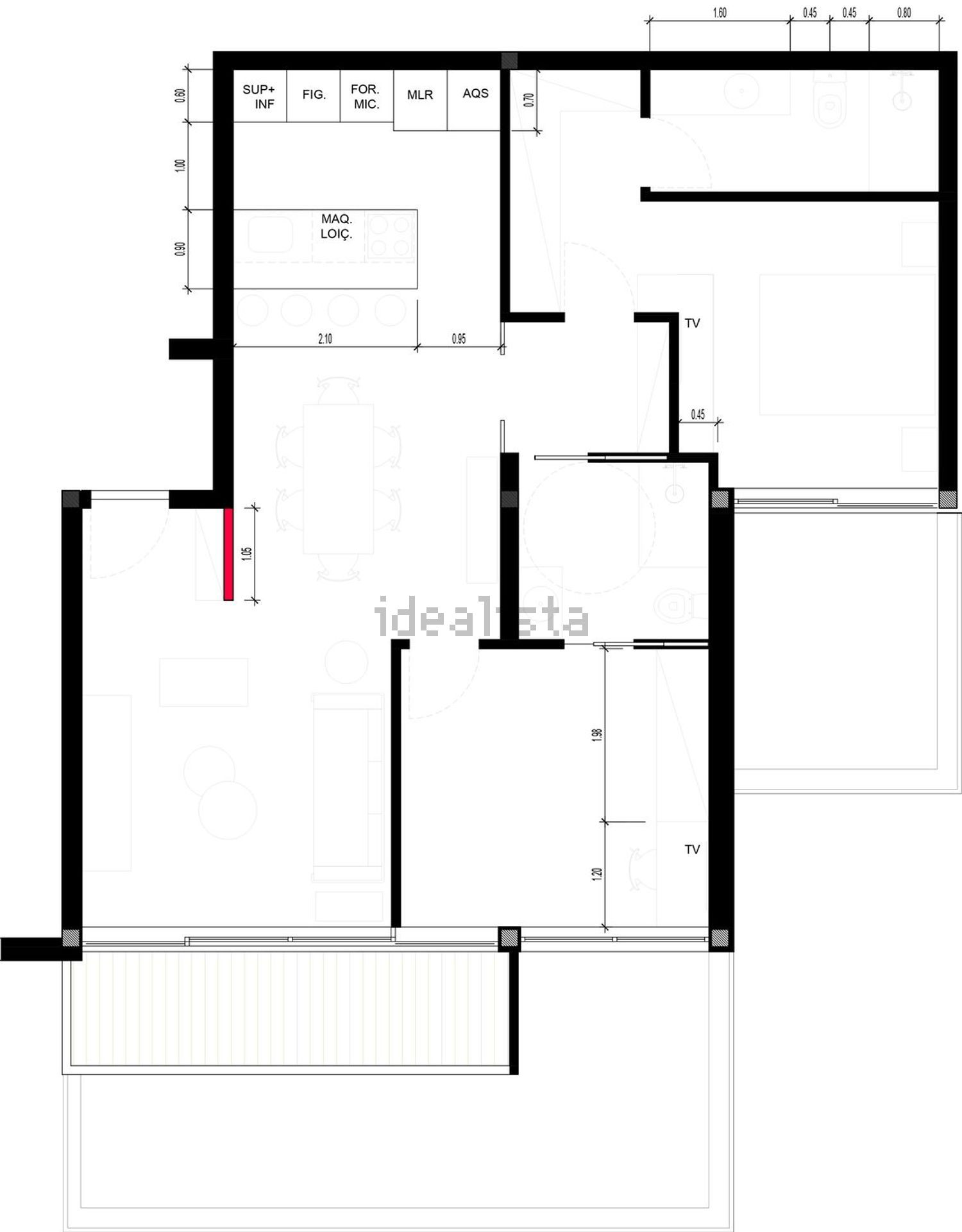 公寓 t2出售在Rua da Fundição, 400 - 平面图