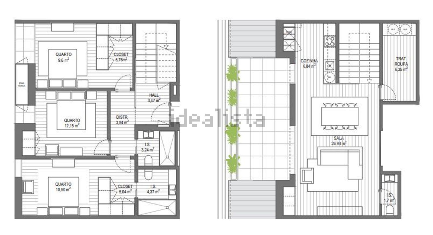 公寓 t3出售在Rua São Geraldo s/n - 平面图