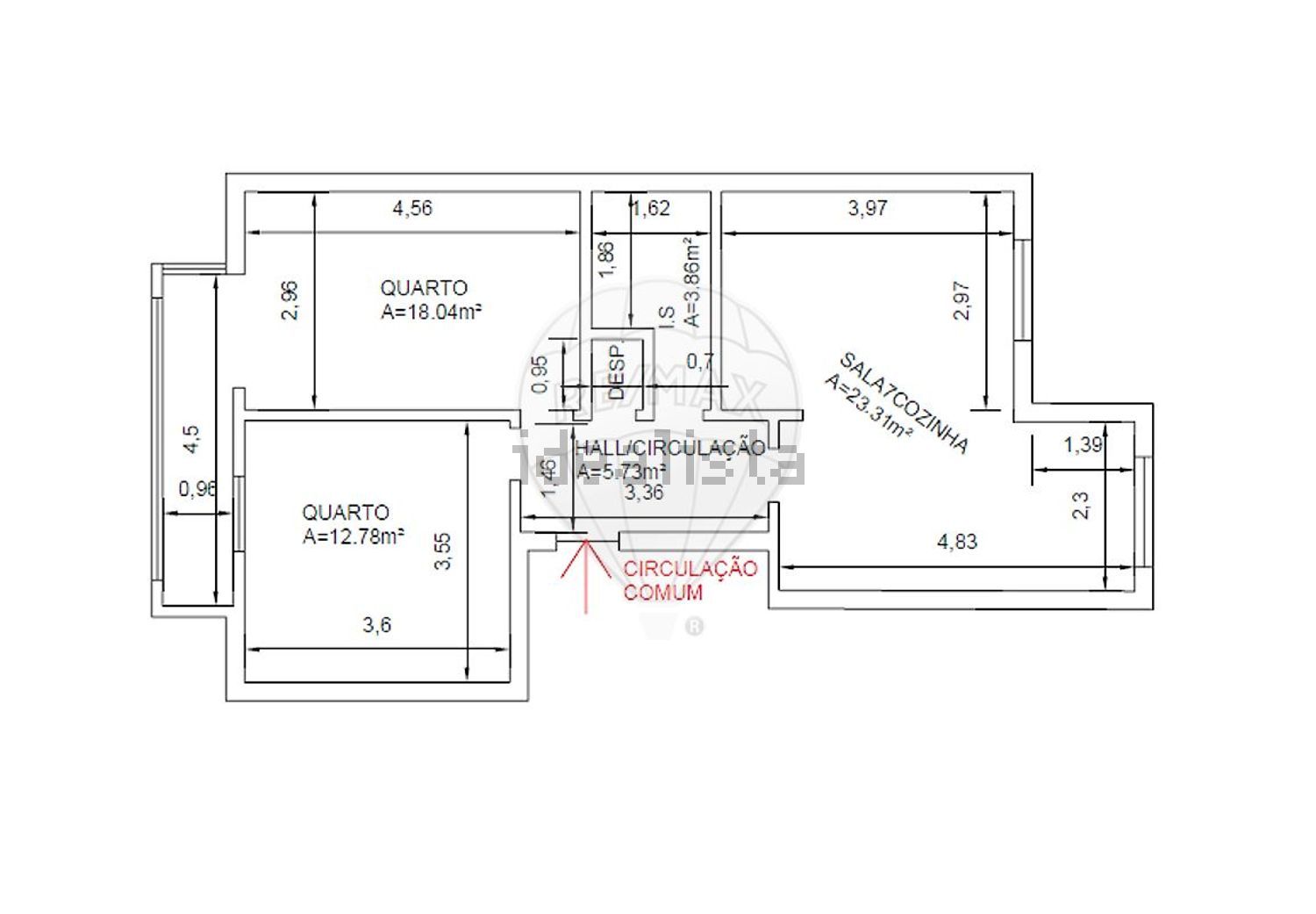 公寓 t2出售在Avenida Metalúrgicos - 平面图