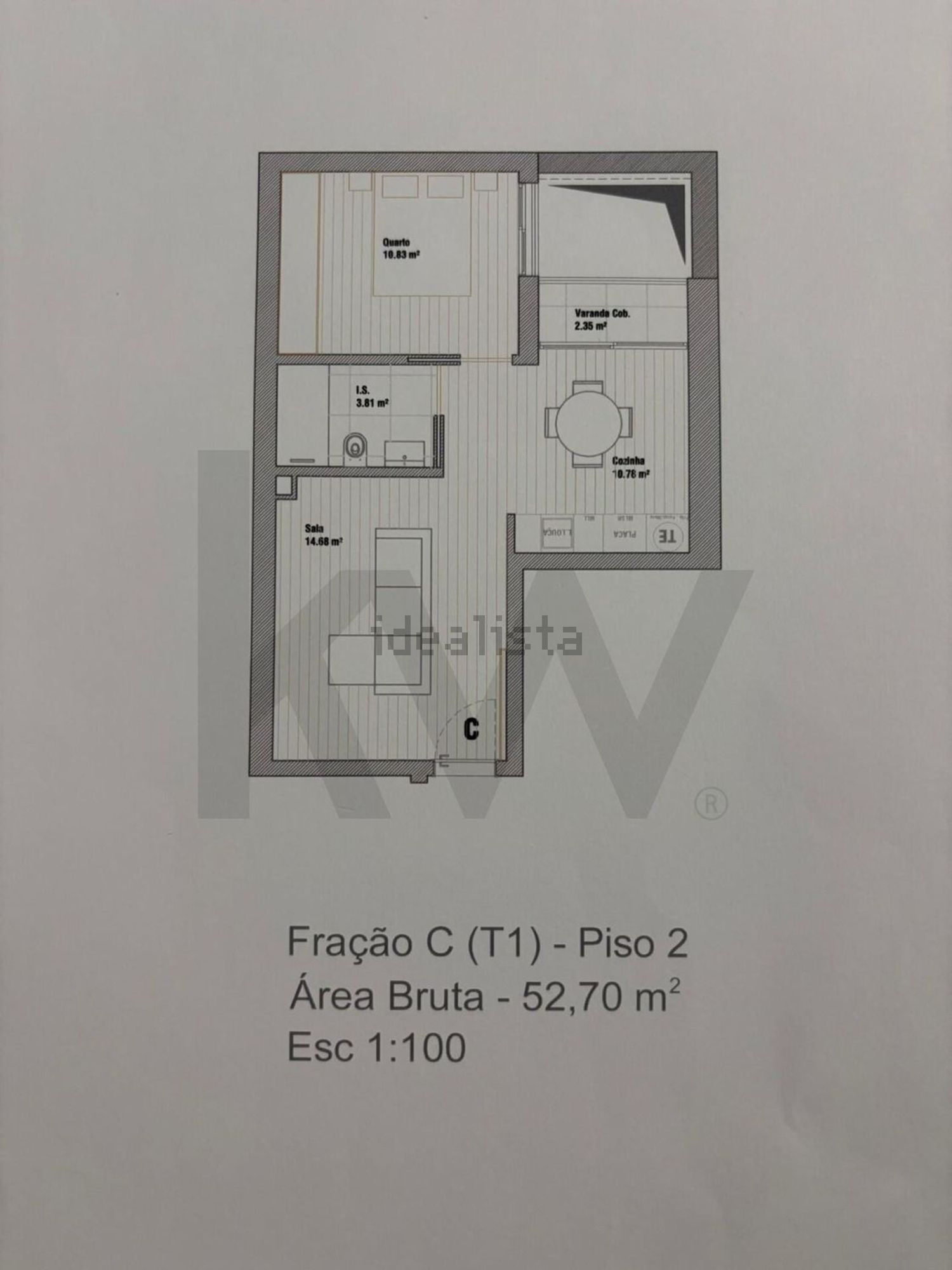 公寓 t1出售在Baixa de Santo António - Alboi - 平面图