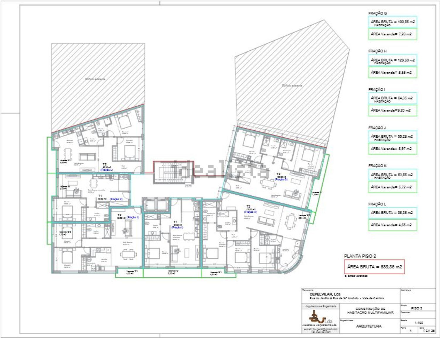 公寓 t2出售在Rua de St António, 88 - 平面图