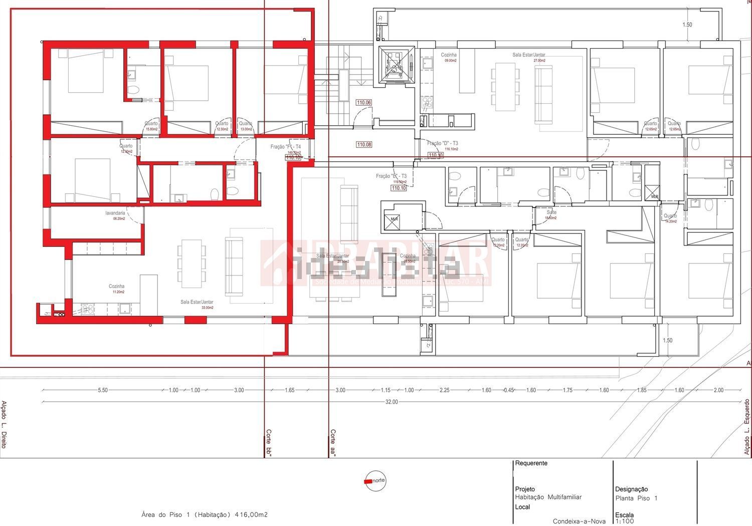 公寓 t4出售在Rua Escola, 2 - 平面图