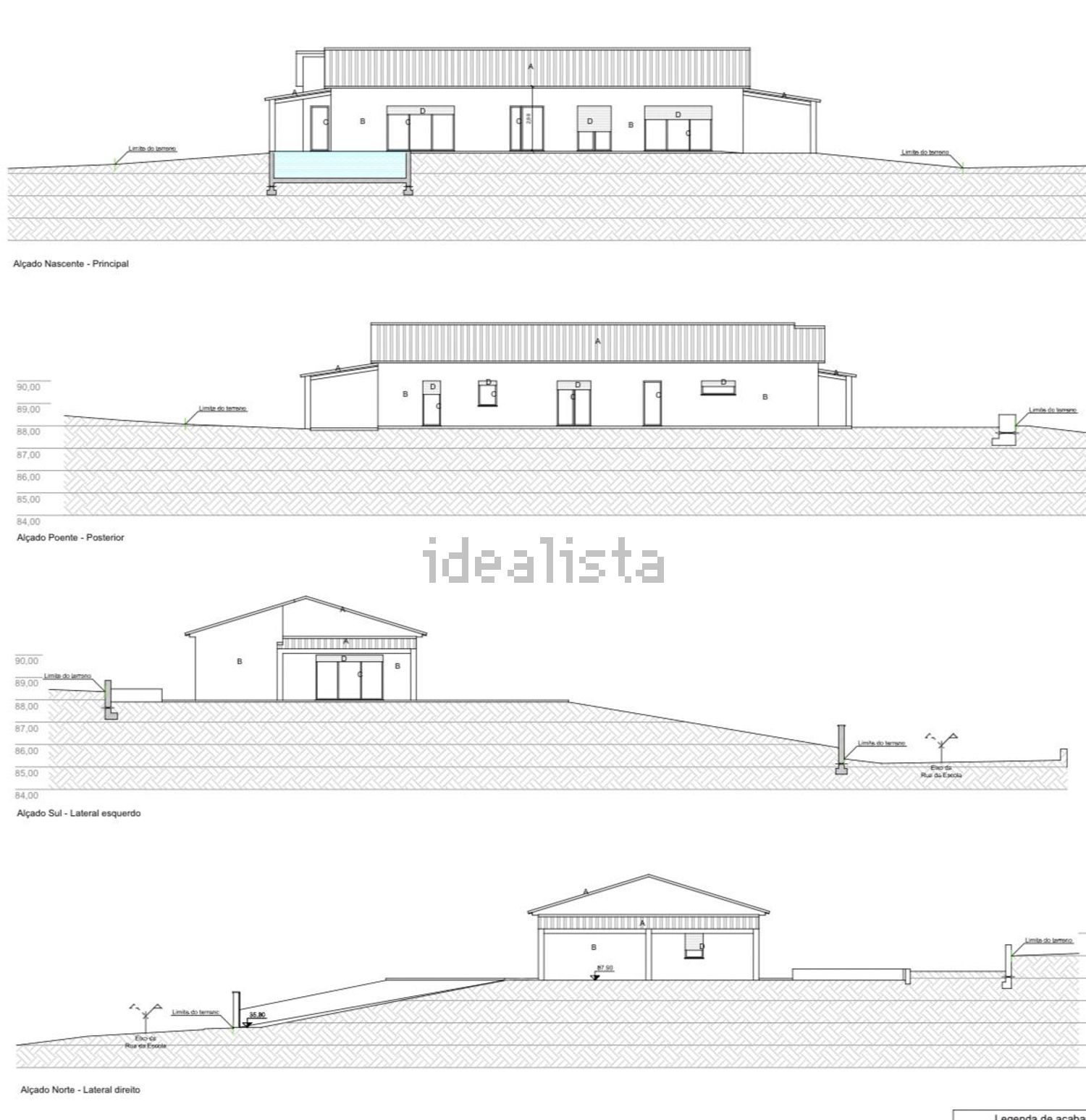小楼房或独栋别墅出售在Rua da Escola s/n - 平面图