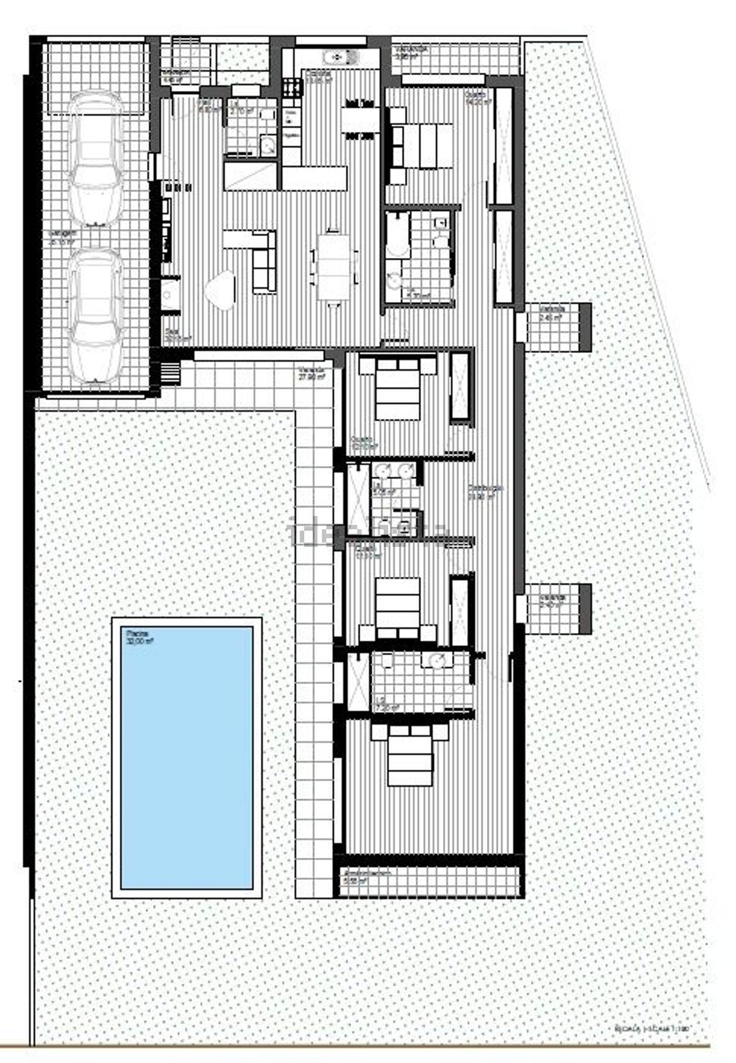双拼别墅出售在Avenida Raínha Santa Isabel - 平面图